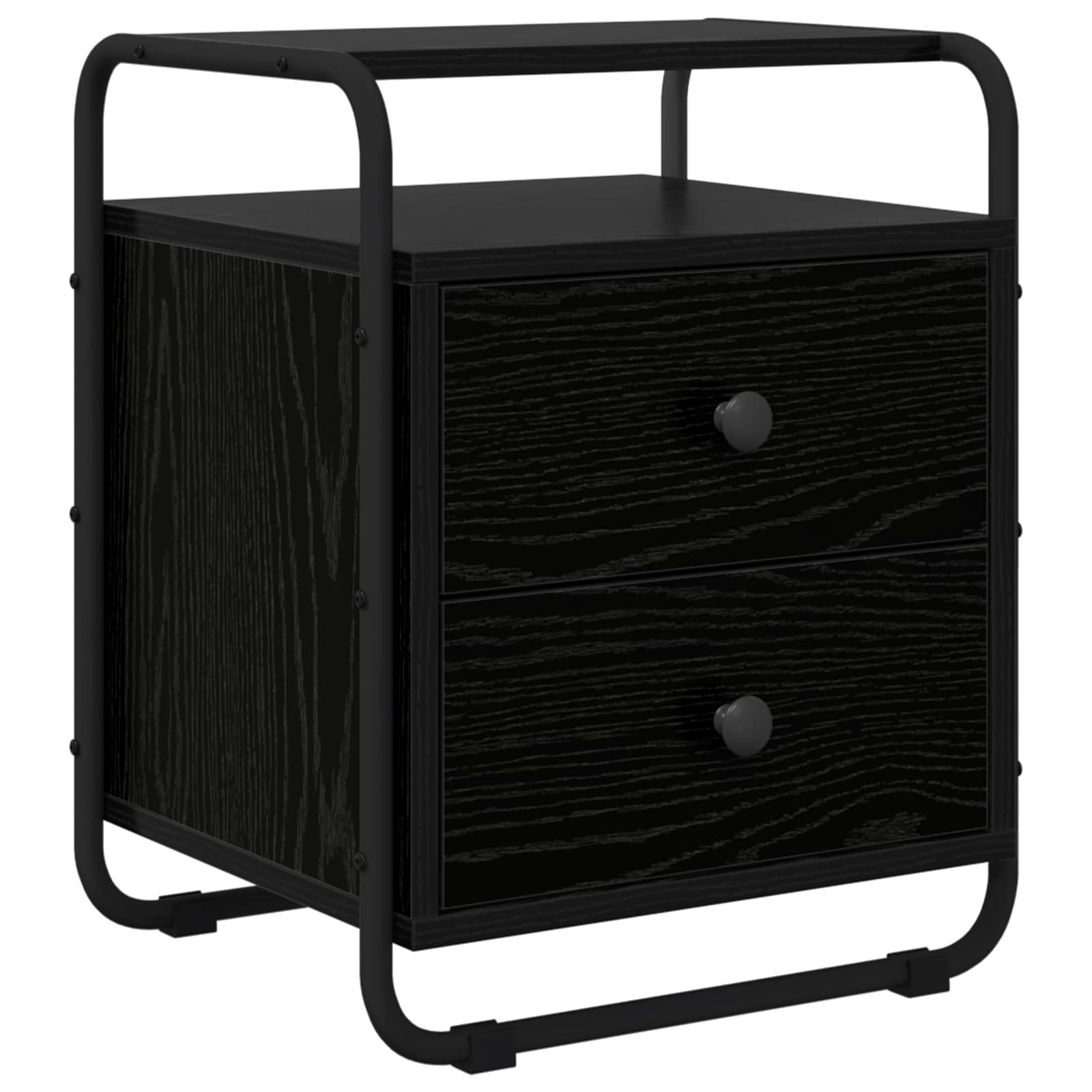 Bedside Cabinet 2 pcs Black Oak Engineered Wood