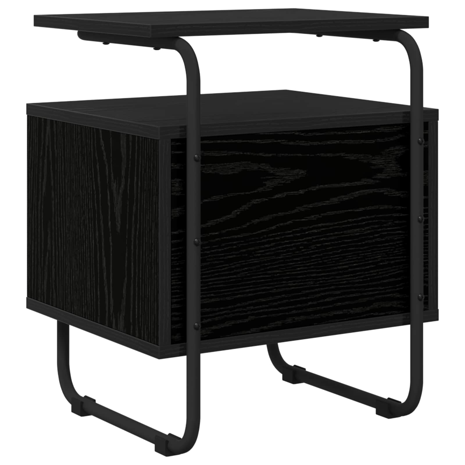 Bedside Cabinet 2 pcs Black Oak Engineered Wood