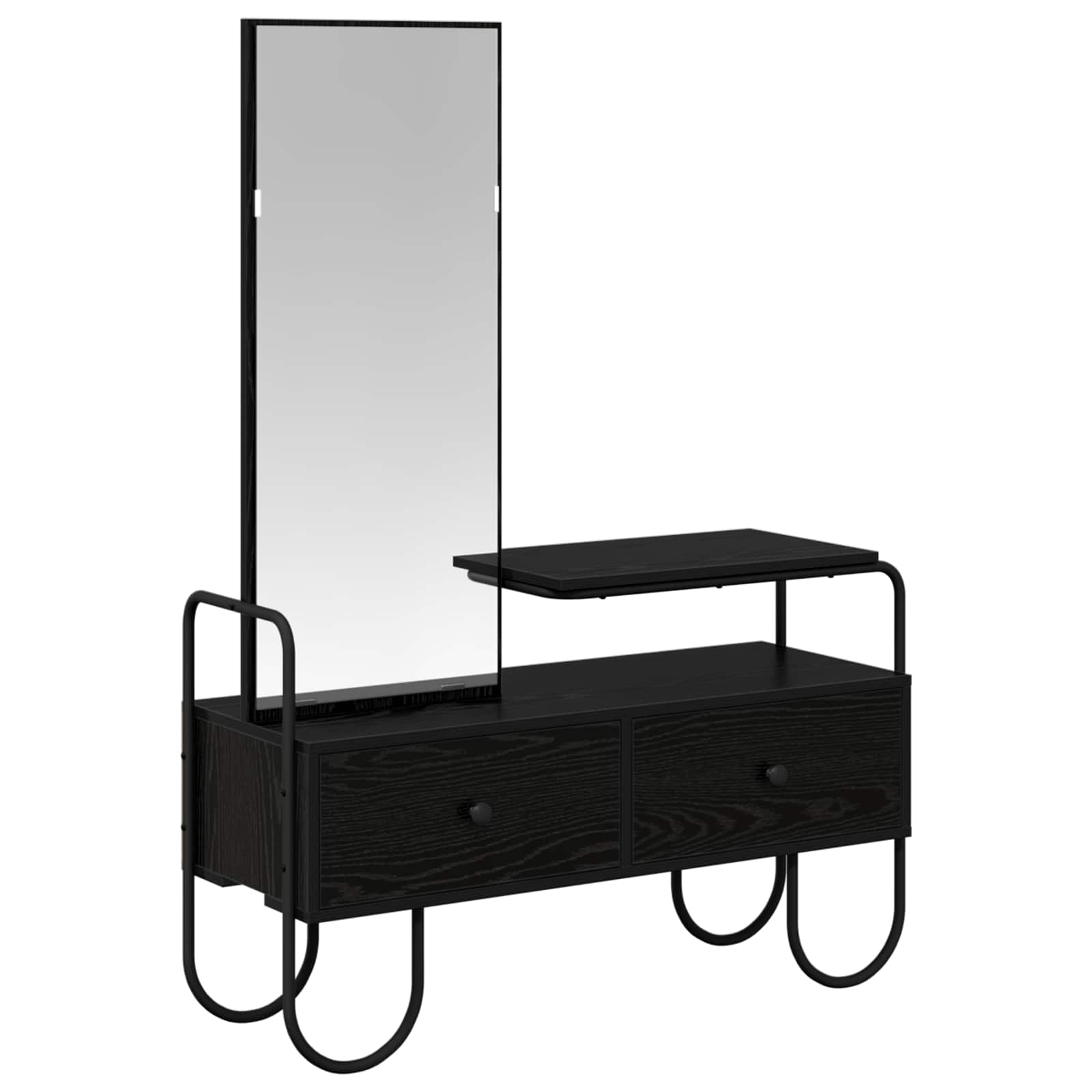 Dressing Table with Drawer with Shelf Black Oak Engineered Wood