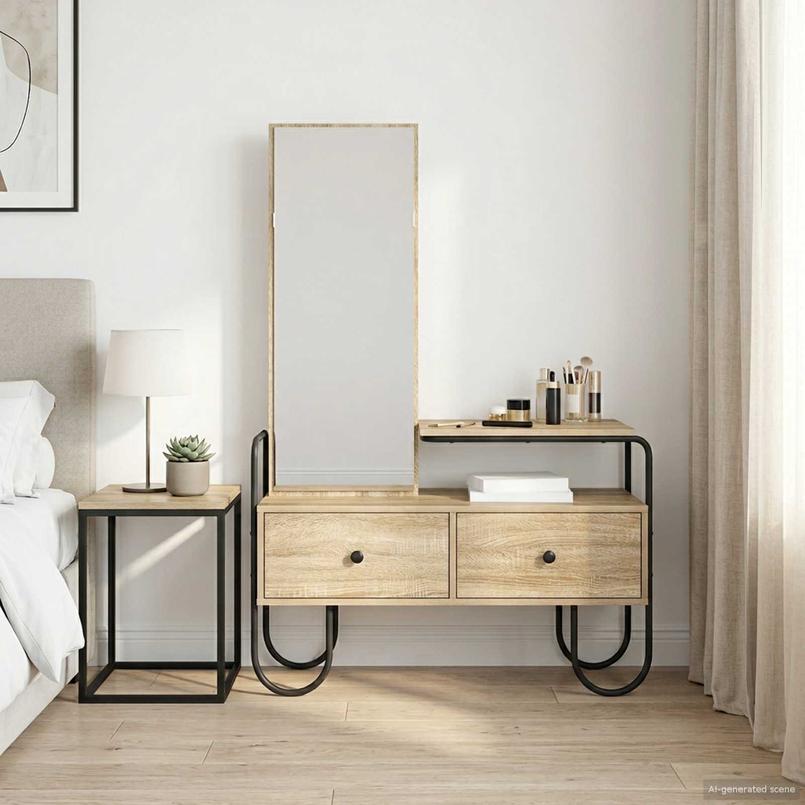 Dressing Table with Drawer Sonoma Oak Engineered Wood
