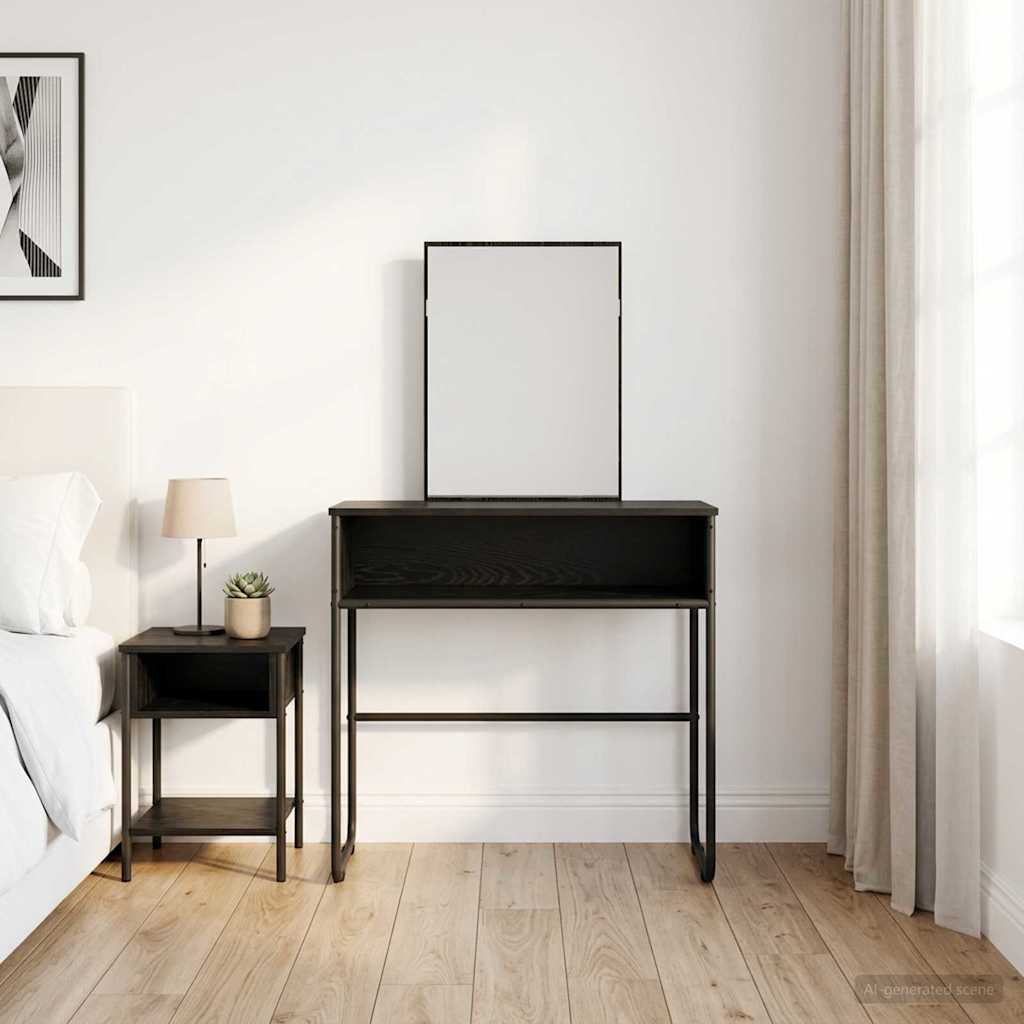 Dressing Table Black Oak 81 x 40 x 131 cm Engineered Wood