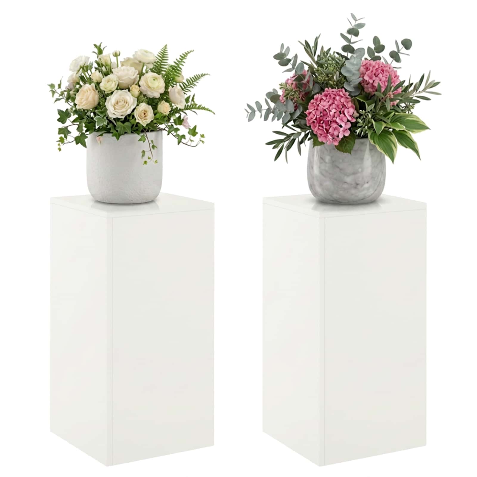 Plant Stand 2 pcs White 30 x 30 x 60 cm Steel