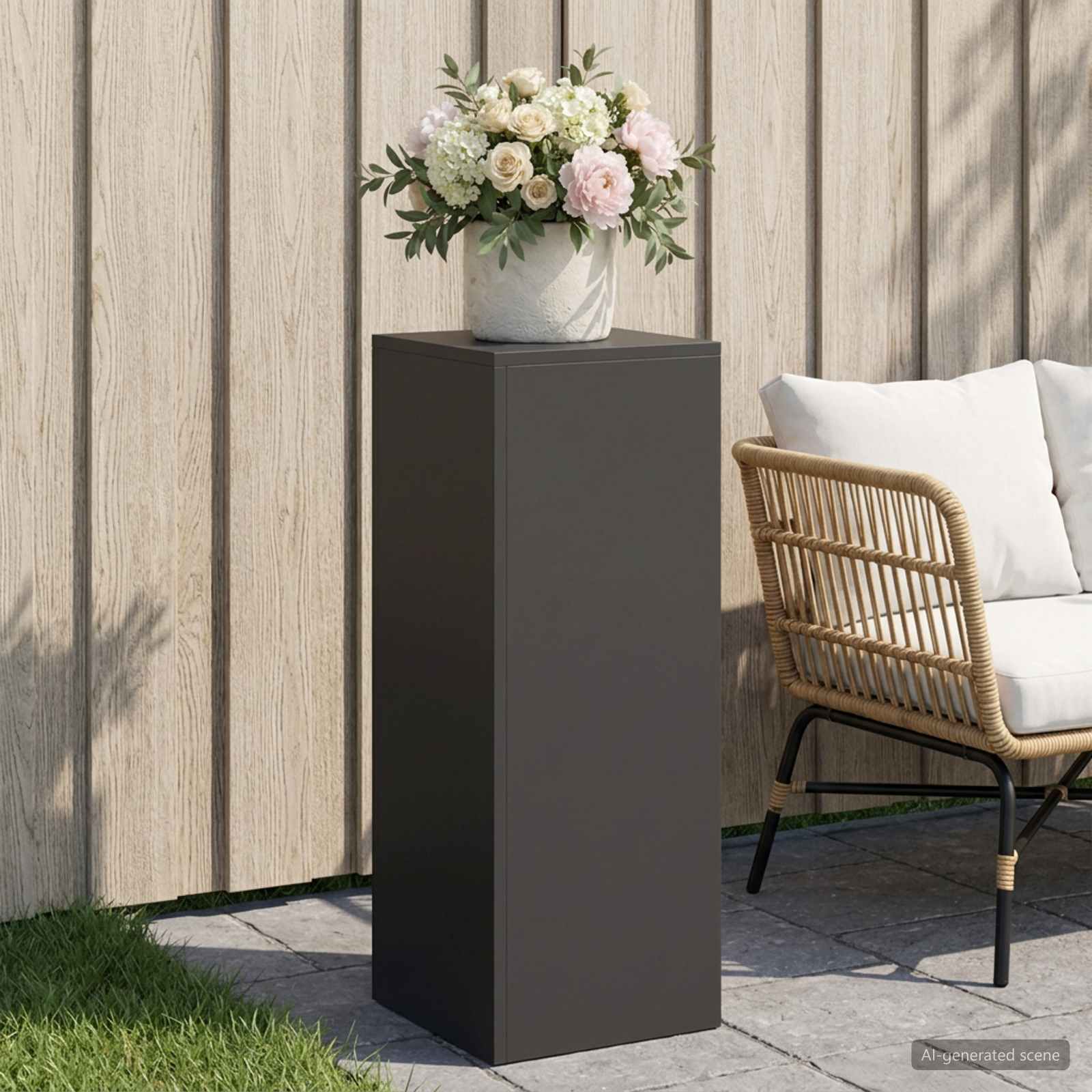 Plant Stand Black 30 x 30 x 80 cm Steel