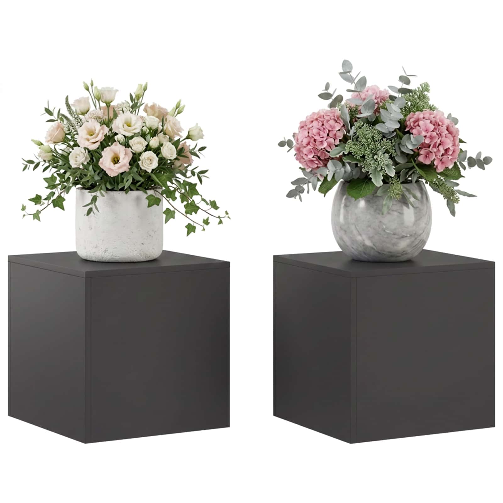 Plant Stand 2 pcs Black 40 x 40 x 40 cm Steel