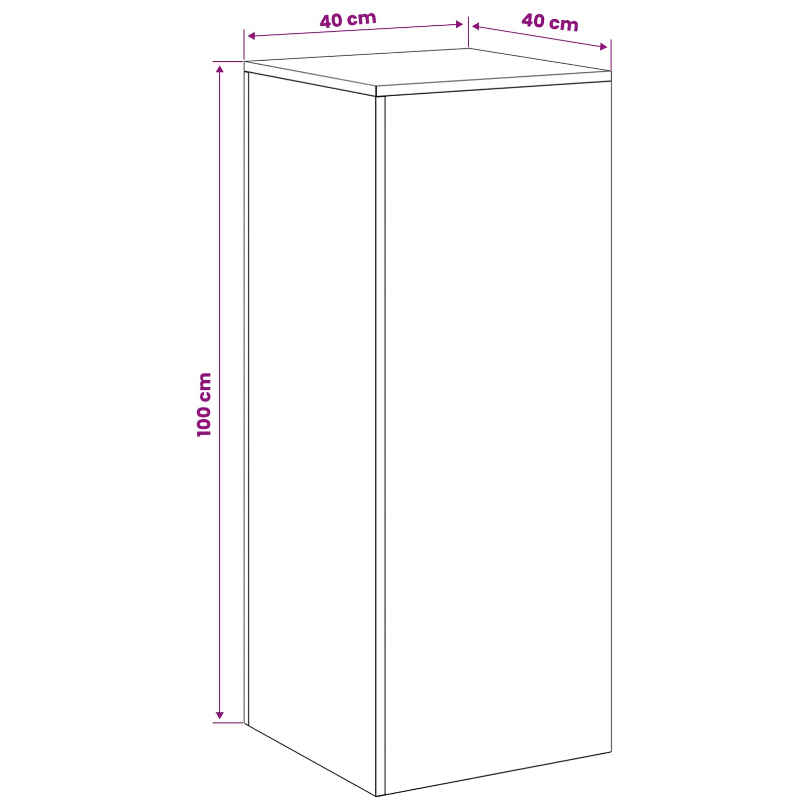 Plant Stand Black 40 x 40 x 100 cm Steel