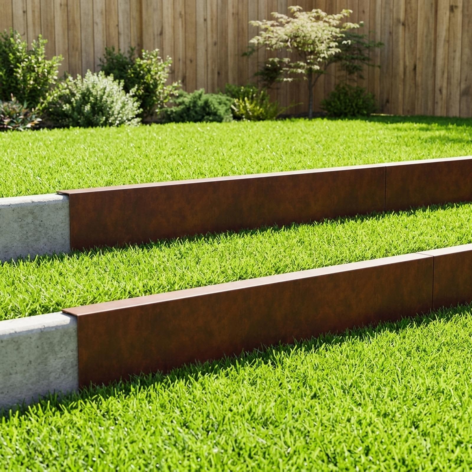 Garden Edging Cover 10 pcs 100 x 6 x 15 cm Weathering Steel