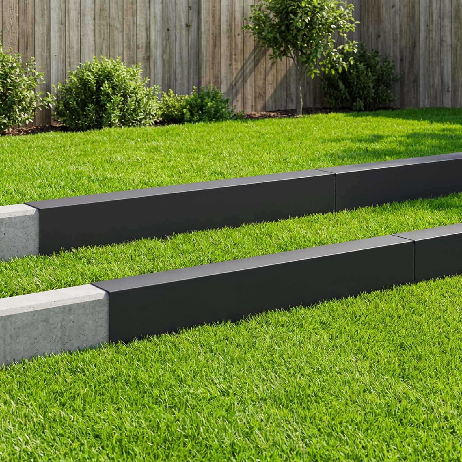 Garden Edging Cover 10 pcs 100 x 15 x 15 cm Steel Black