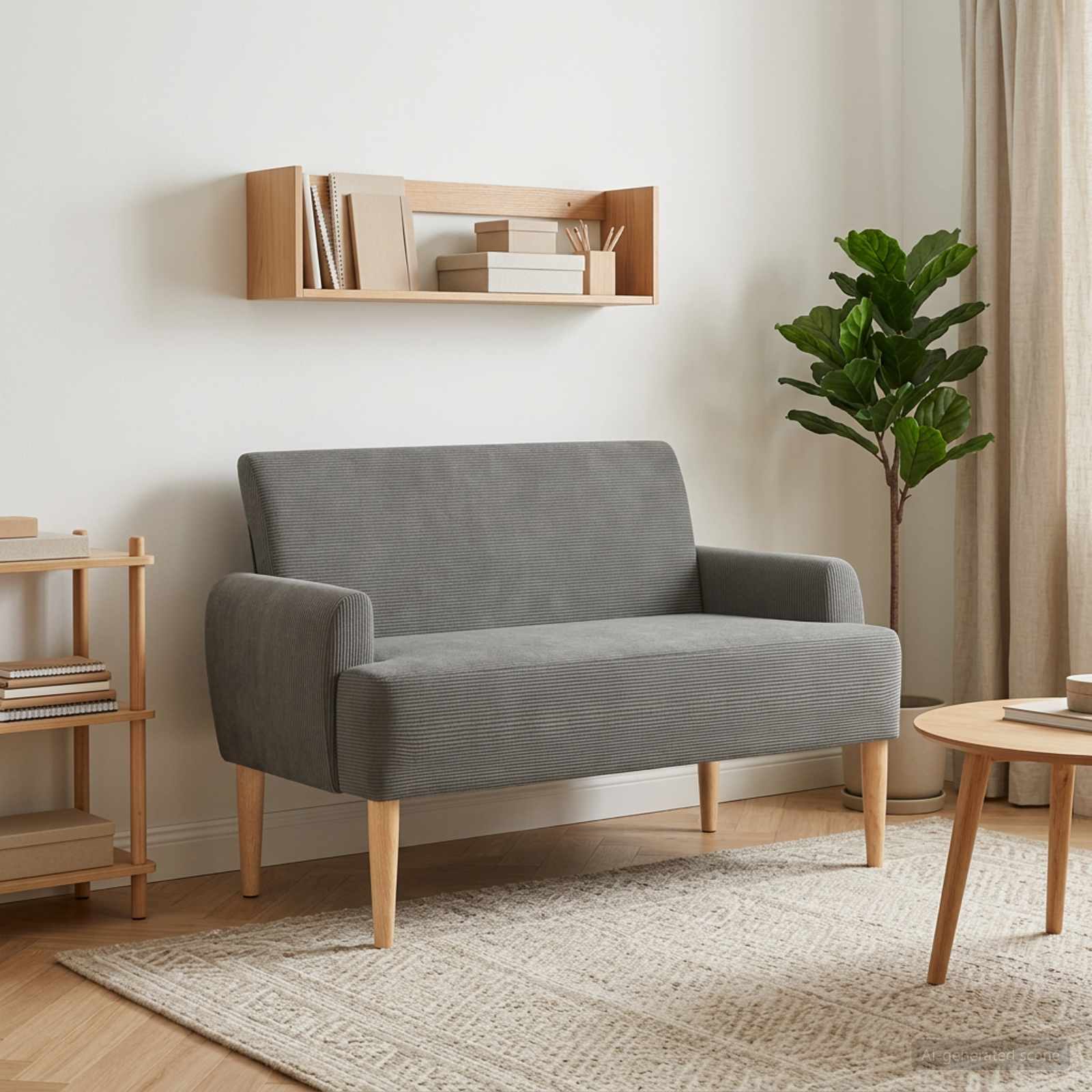 Loveseat with button tufted Dark Grey 116 x 67 x 81 cm