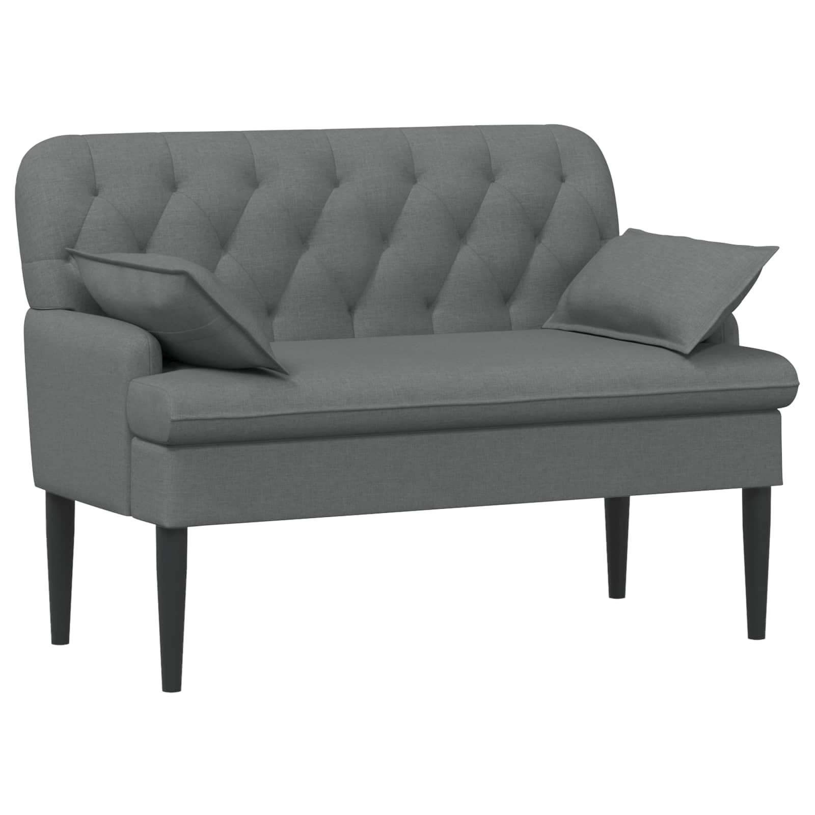 Loveseat with button tufted Dark Grey 111 x 68 x 80 cm Fabric