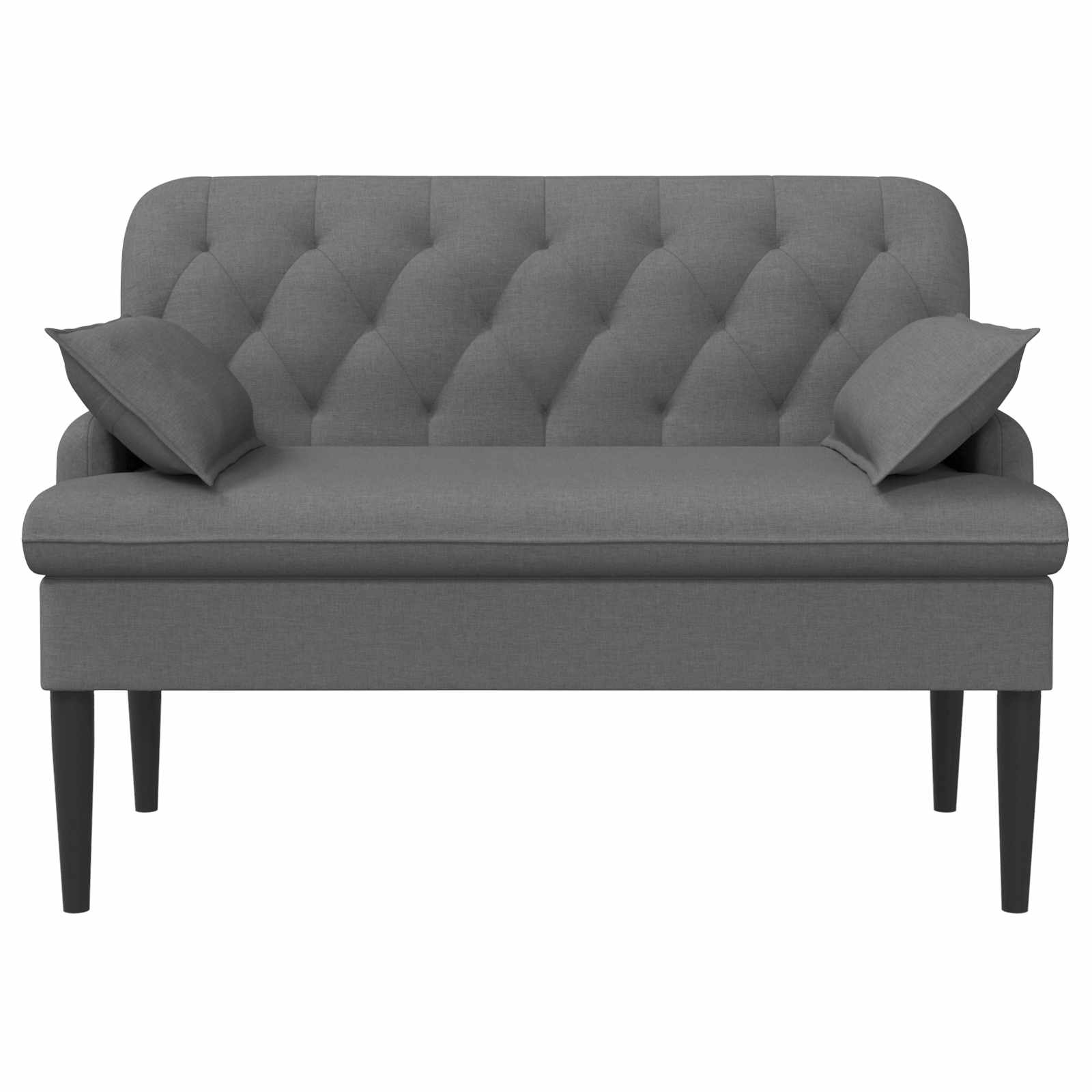 Loveseat with button tufted Dark Grey 111 x 68 x 80 cm Fabric