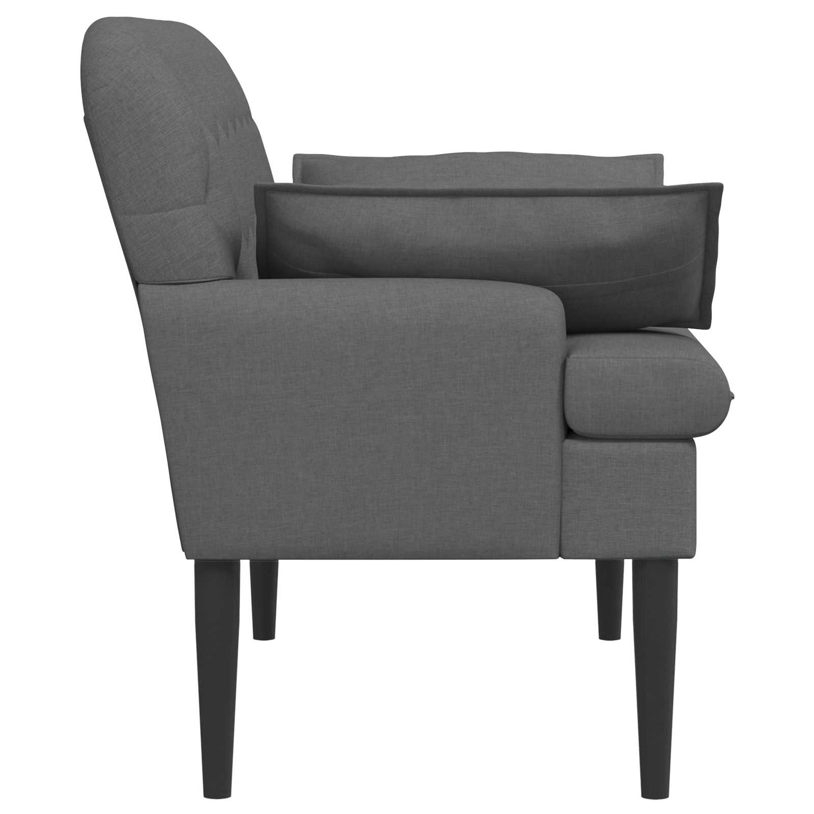 Loveseat with button tufted Dark Grey 111 x 68 x 80 cm Fabric