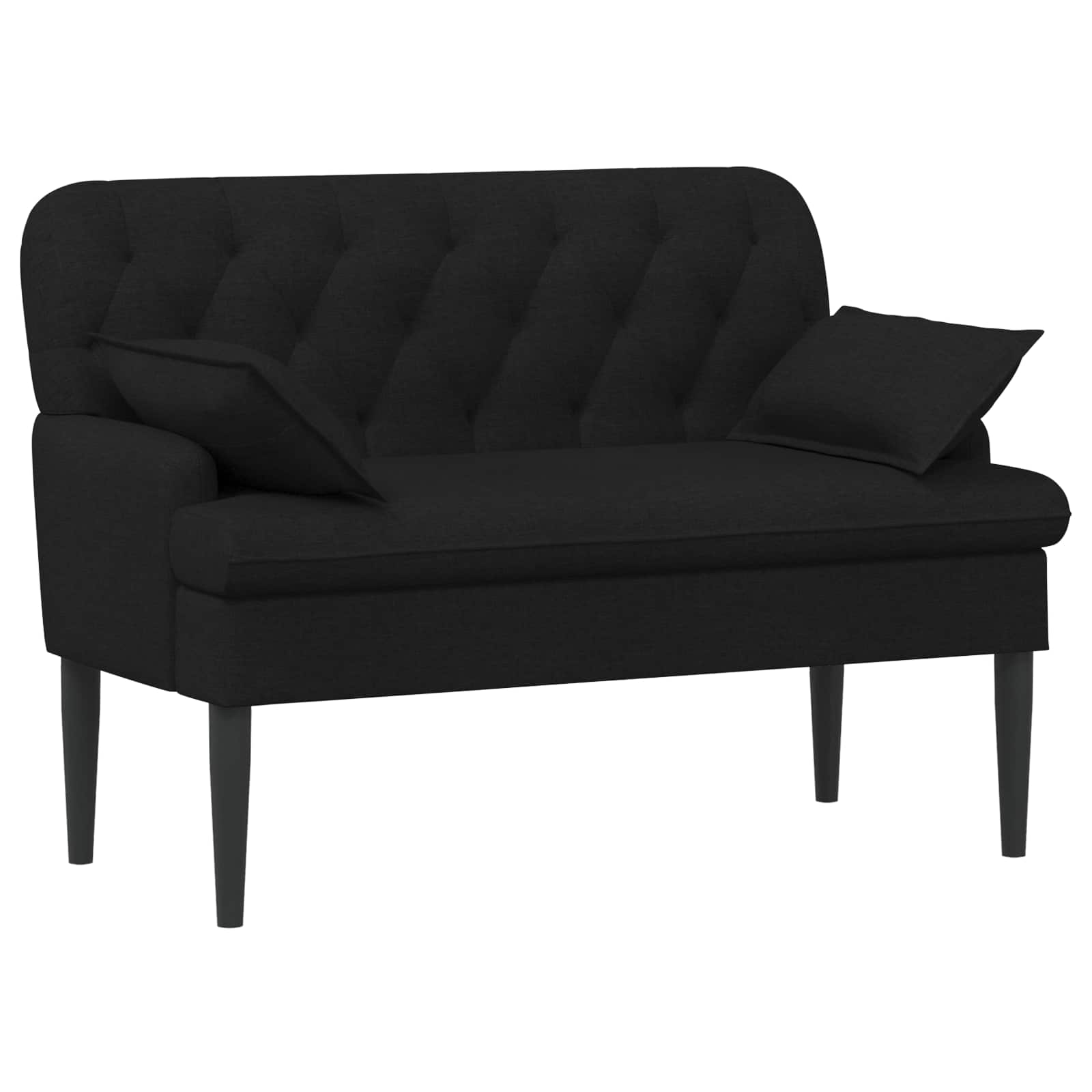 Loveseat with button tufted Black 111 x 68 x 80 cm Fabric