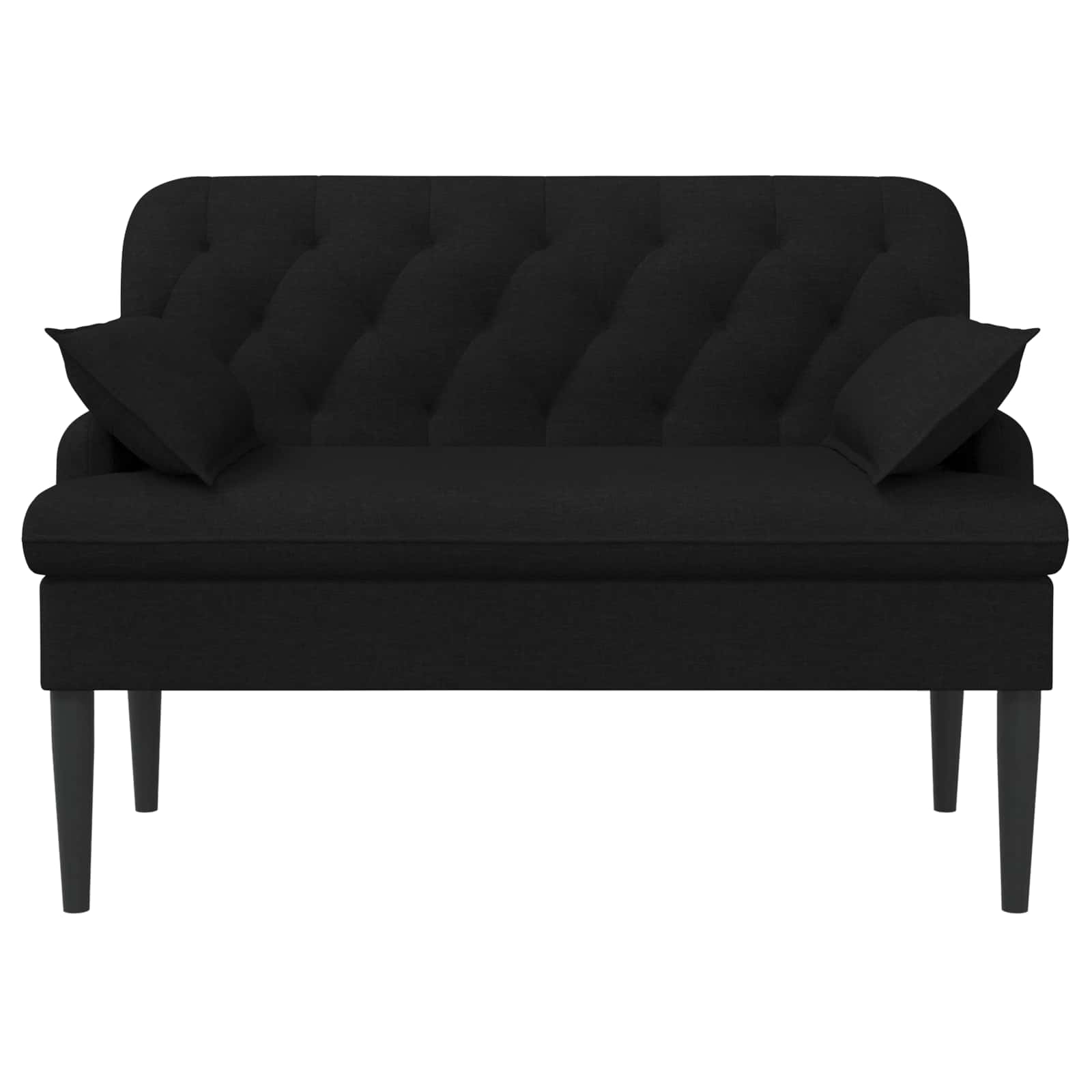 Loveseat with button tufted Black 111 x 68 x 80 cm Fabric