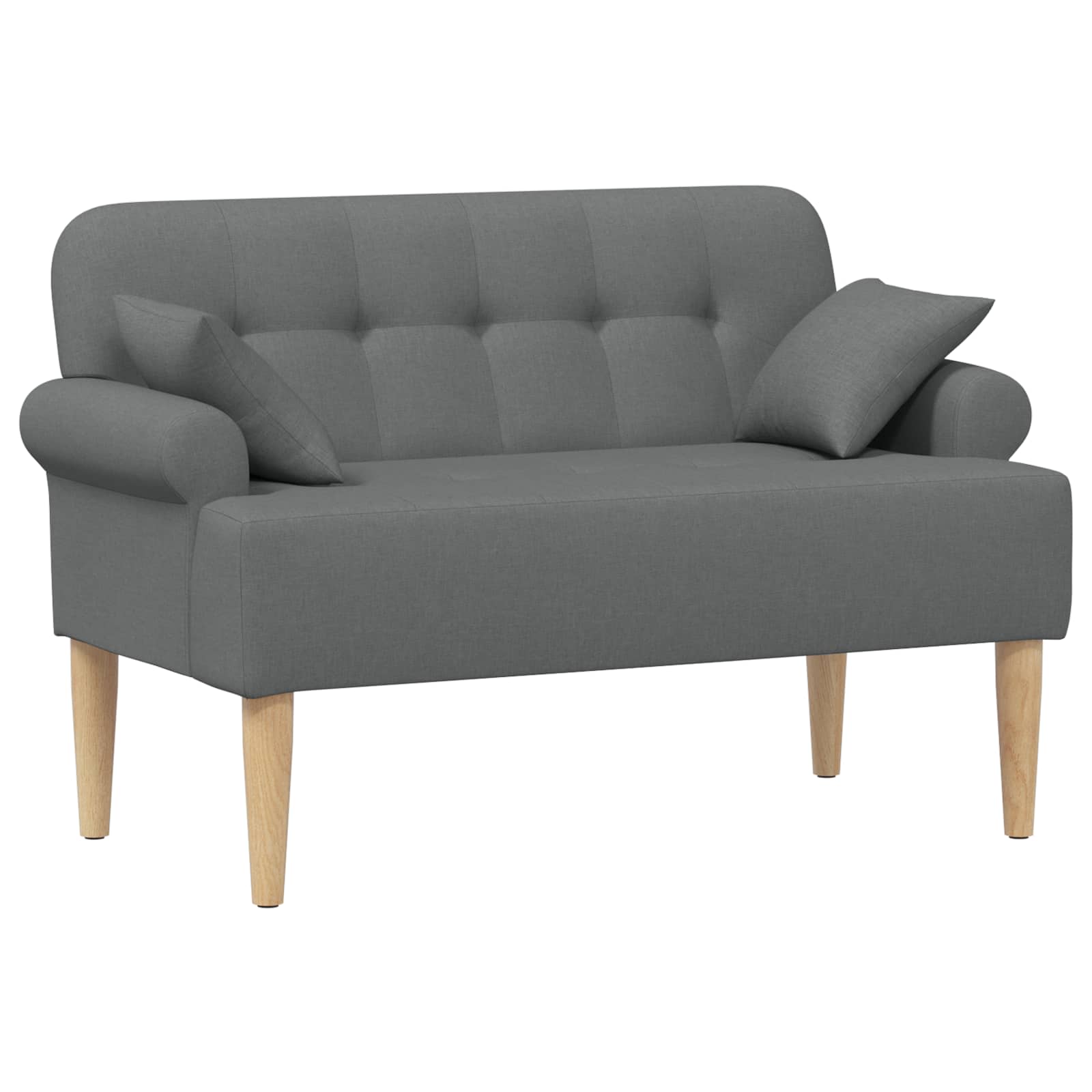 Loveseat with button tufted Dark Grey 120 x 65 x 79 cm Fabric