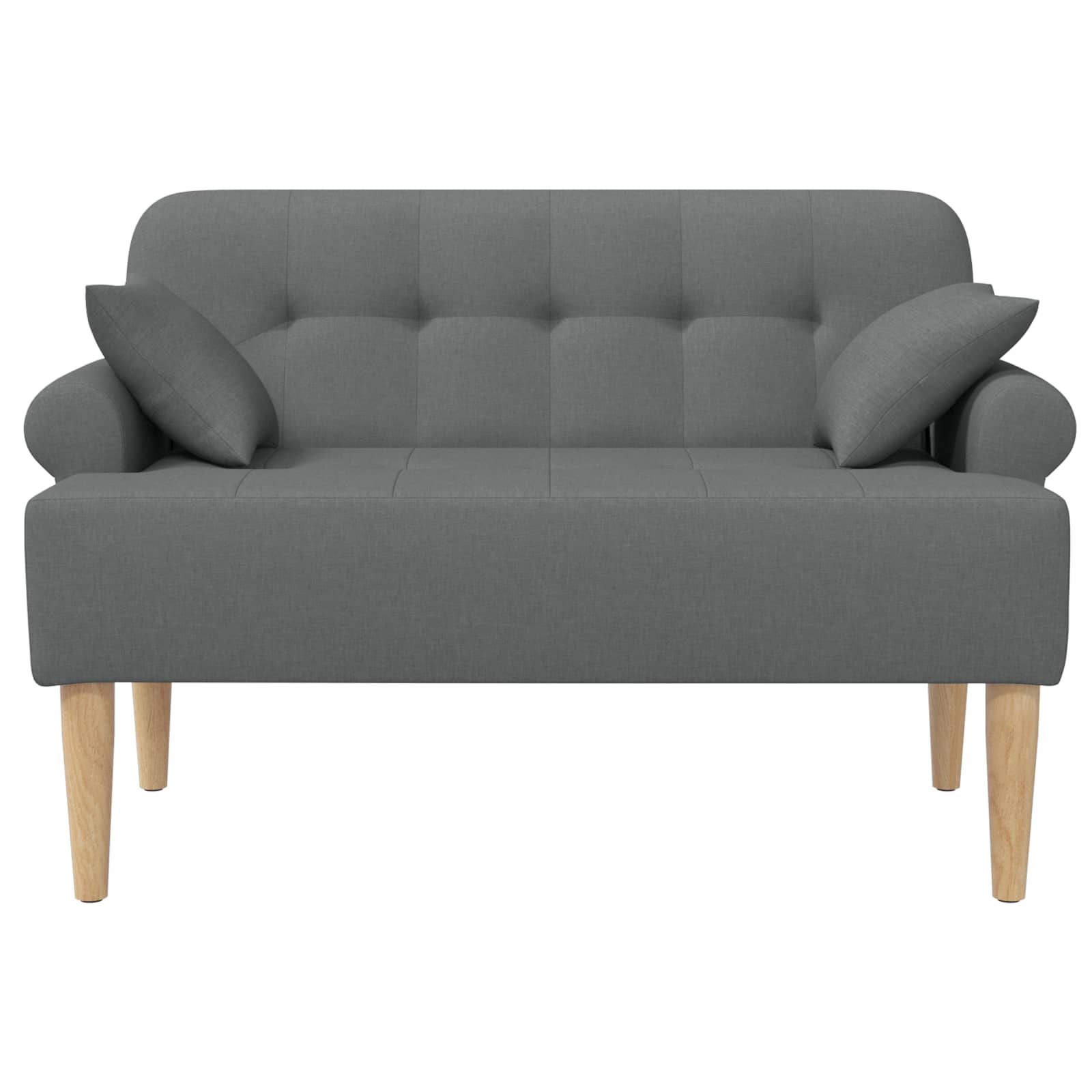 Loveseat with button tufted Dark Grey 120 x 65 x 79 cm Fabric