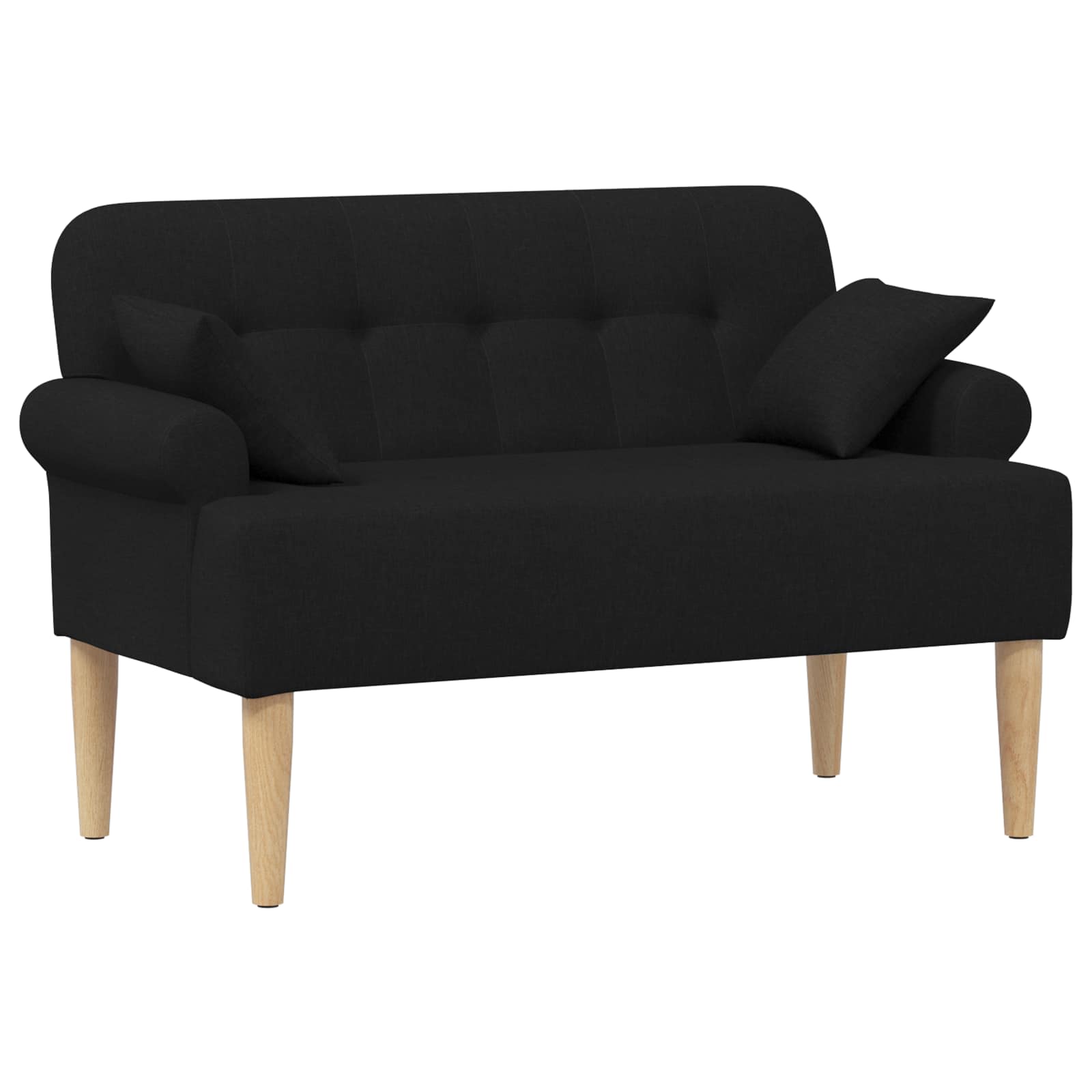 Loveseat with button tufted Black 120 x 65 x 79 cm Fabric
