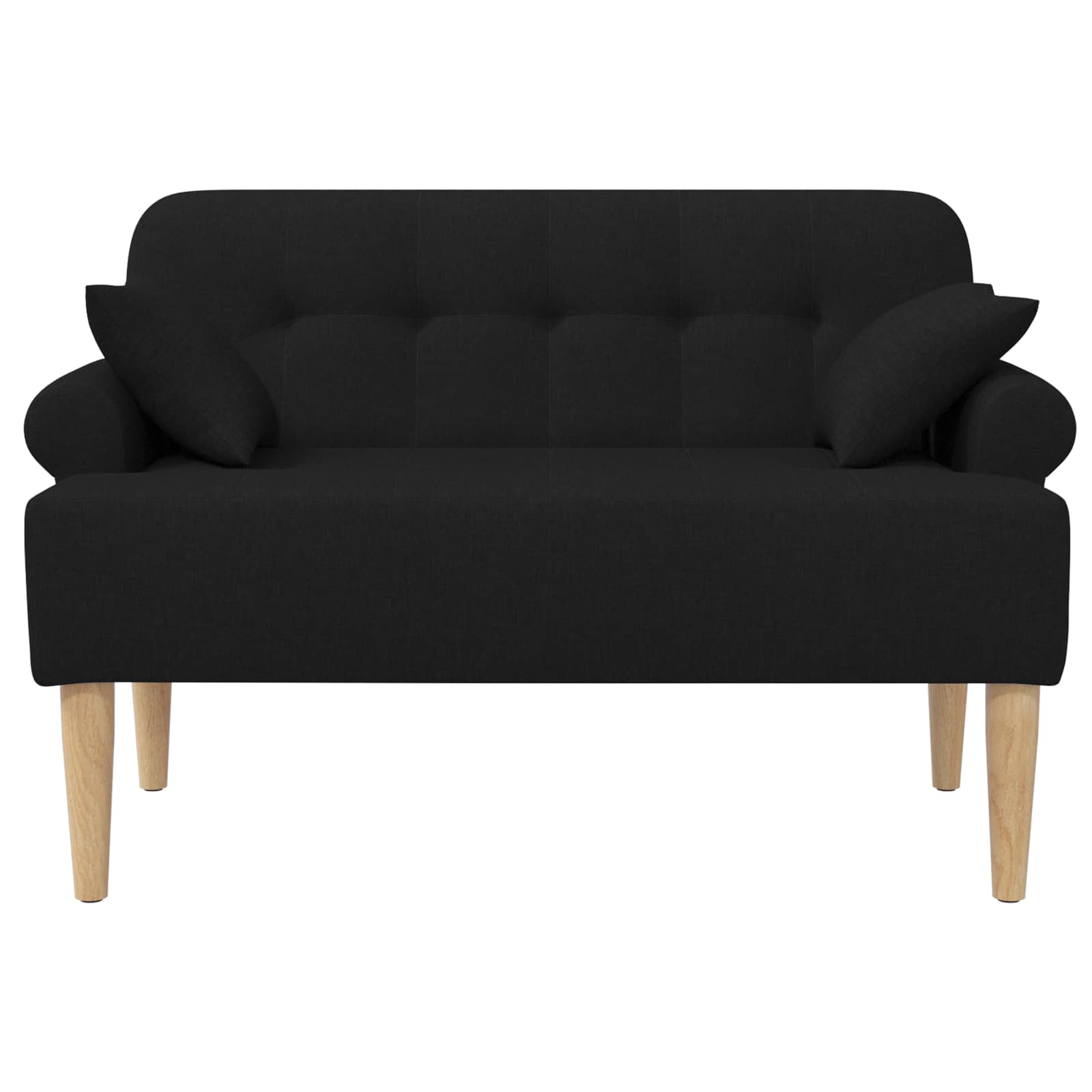 Loveseat with button tufted Black 120 x 65 x 79 cm Fabric