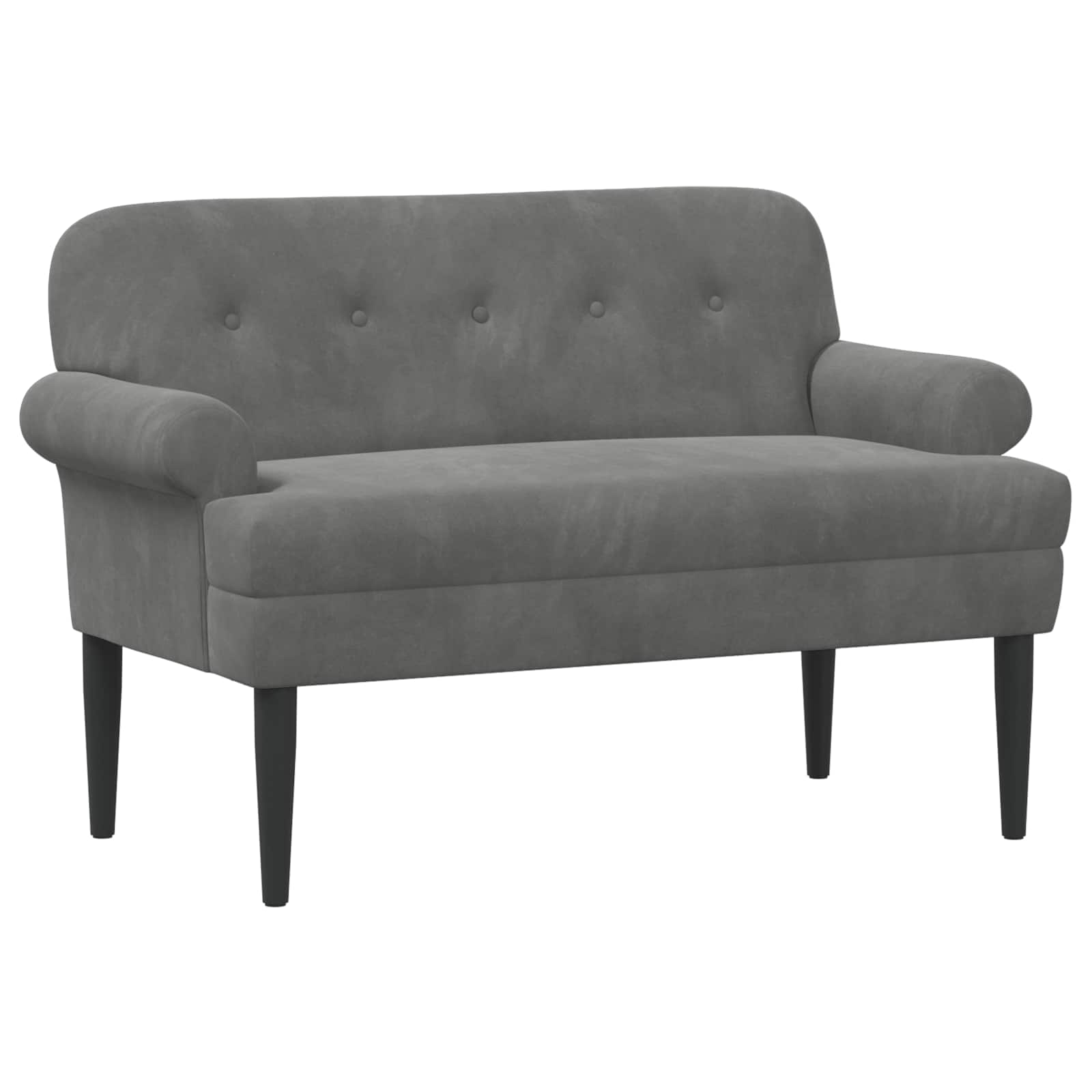 Loveseat with button tufted Dark Grey 120 x 66 x 78 cm Velvet