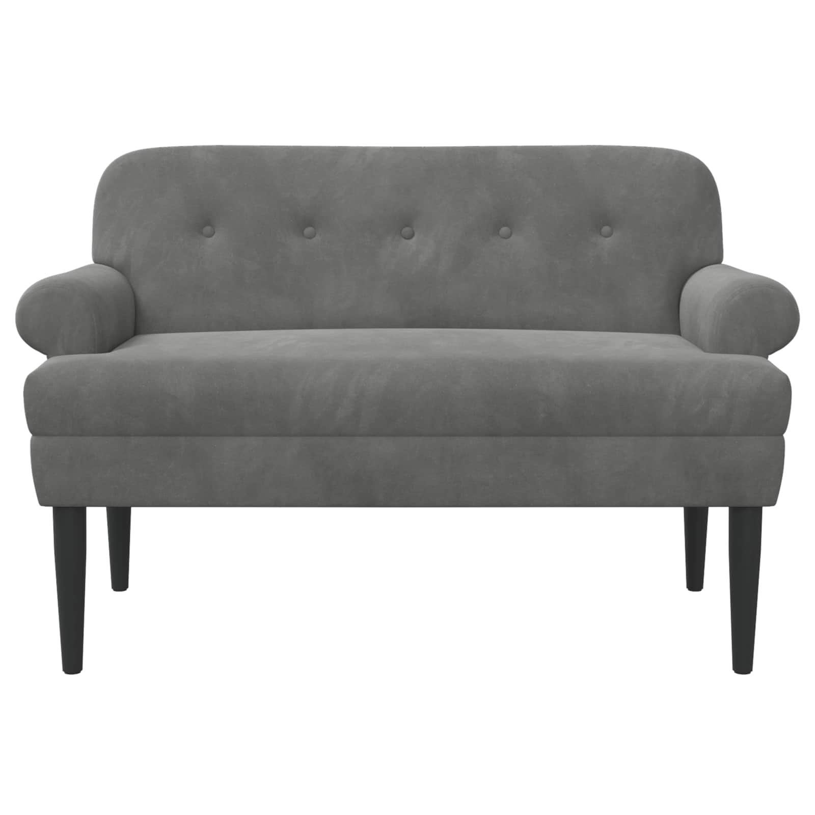 Loveseat with button tufted Dark Grey 120 x 66 x 78 cm Velvet