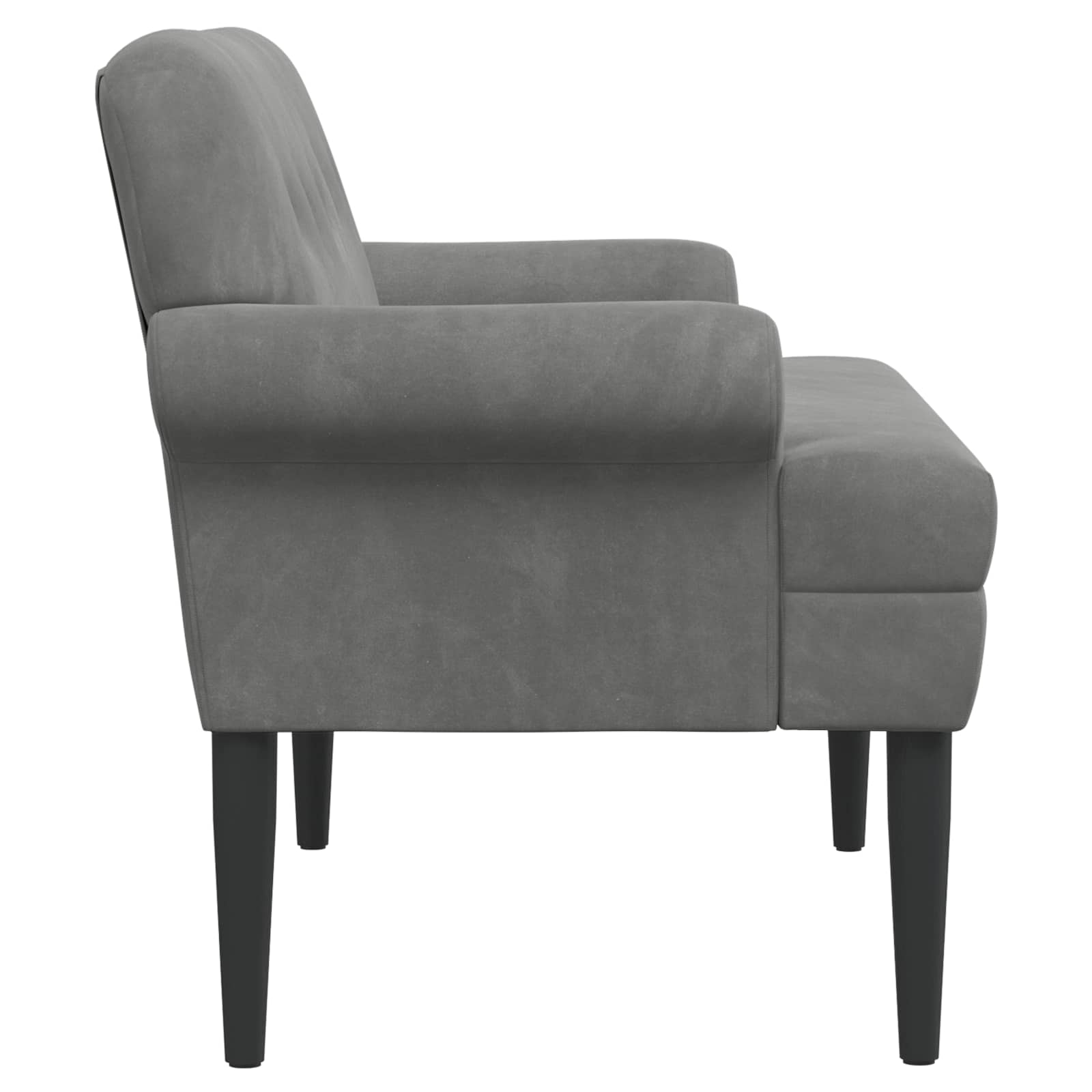 Loveseat with button tufted Dark Grey 120 x 66 x 78 cm Velvet