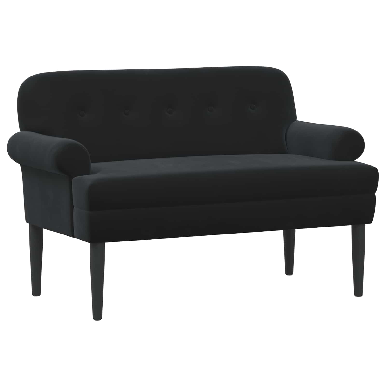 Loveseat with button tufted Black 120 x 66 x 78 cm Velvet