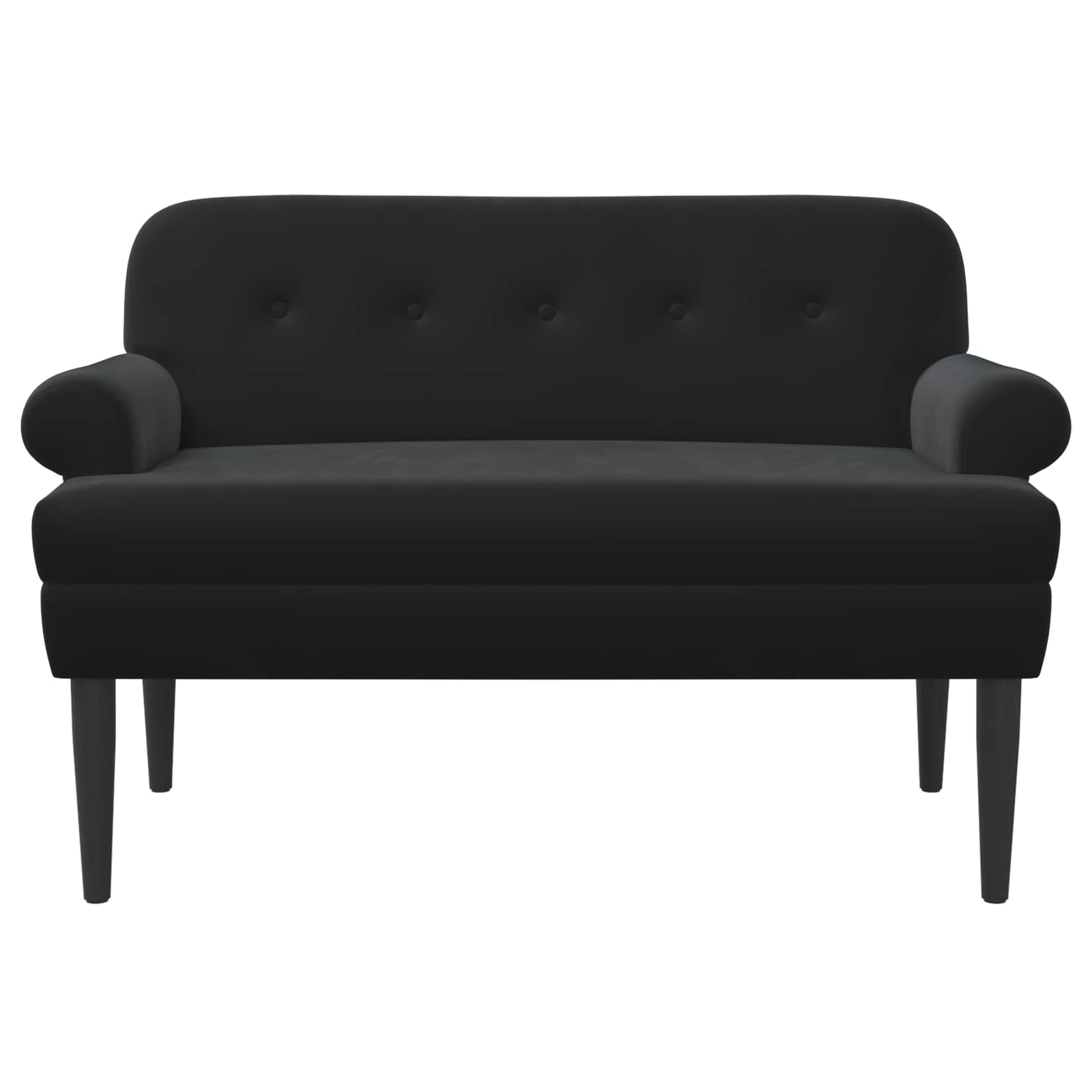 Loveseat with button tufted Black 120 x 66 x 78 cm Velvet