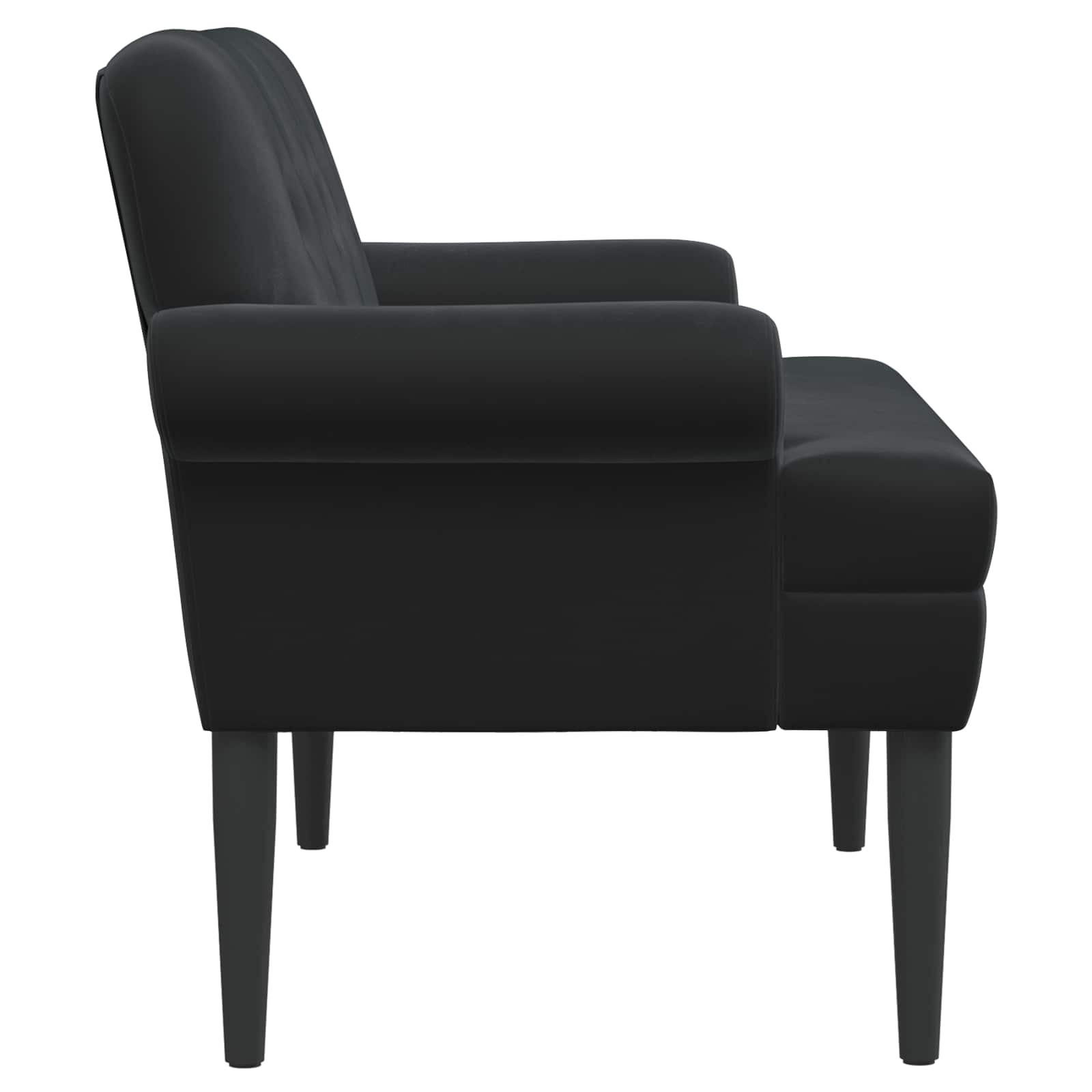 Loveseat with button tufted Black 120 x 66 x 78 cm Velvet