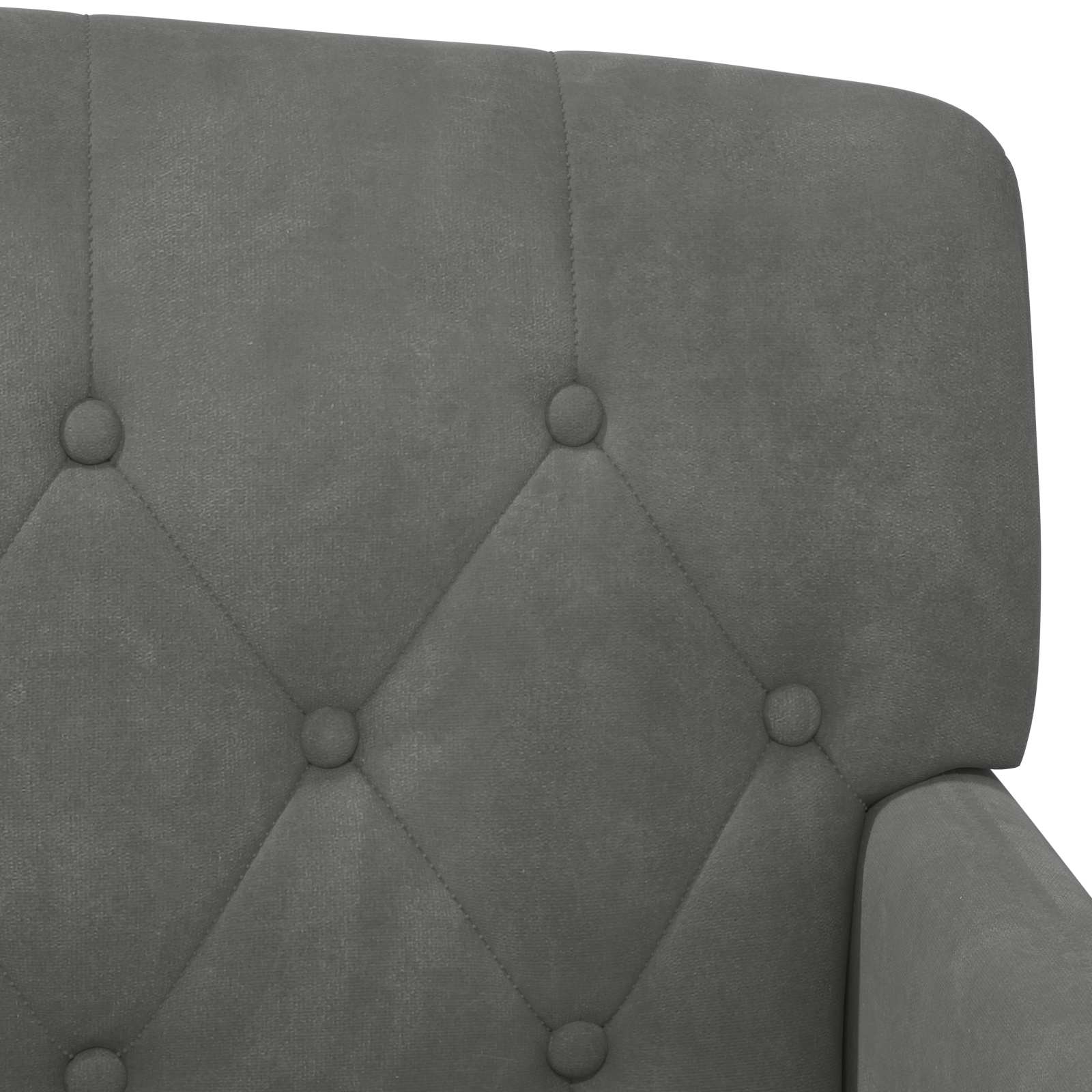 Loveseat with button tufted Dark Grey 111 x 65 x 79 cm Velvet