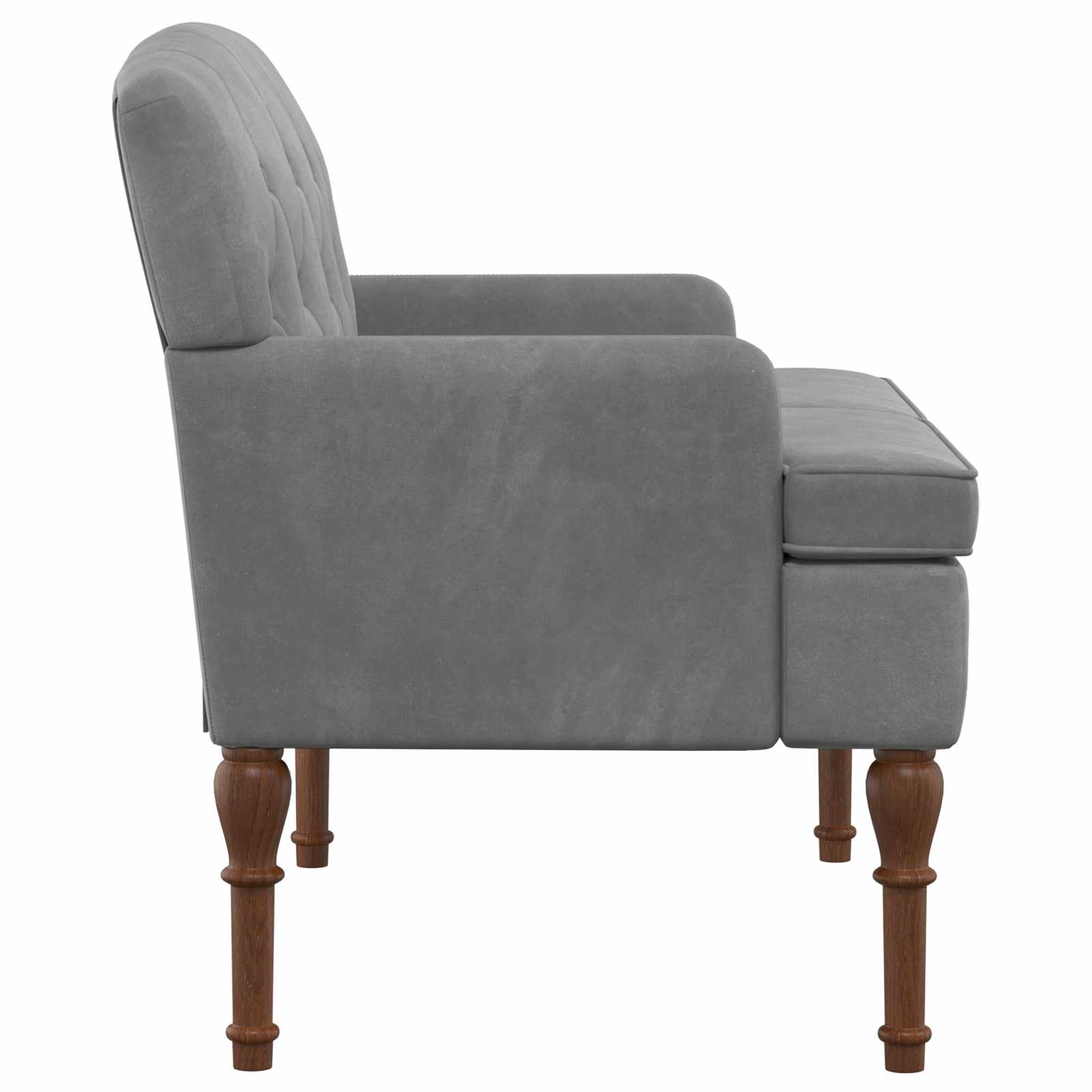 Loveseat with button tufted Dark Grey 111 x 65 x 79 cm Velvet
