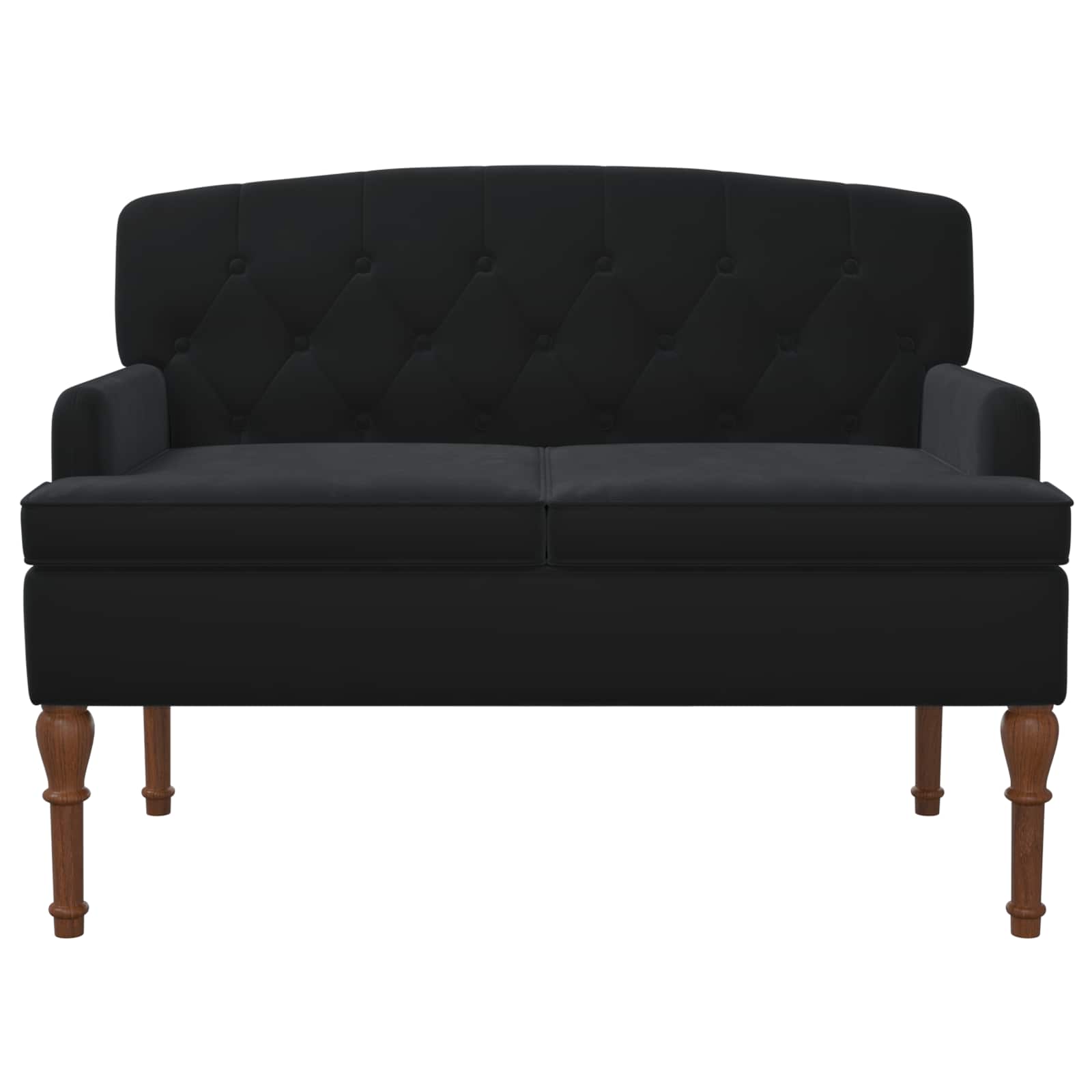 Loveseat with button tufted Black 111 x 65 x 79 cm Velvet