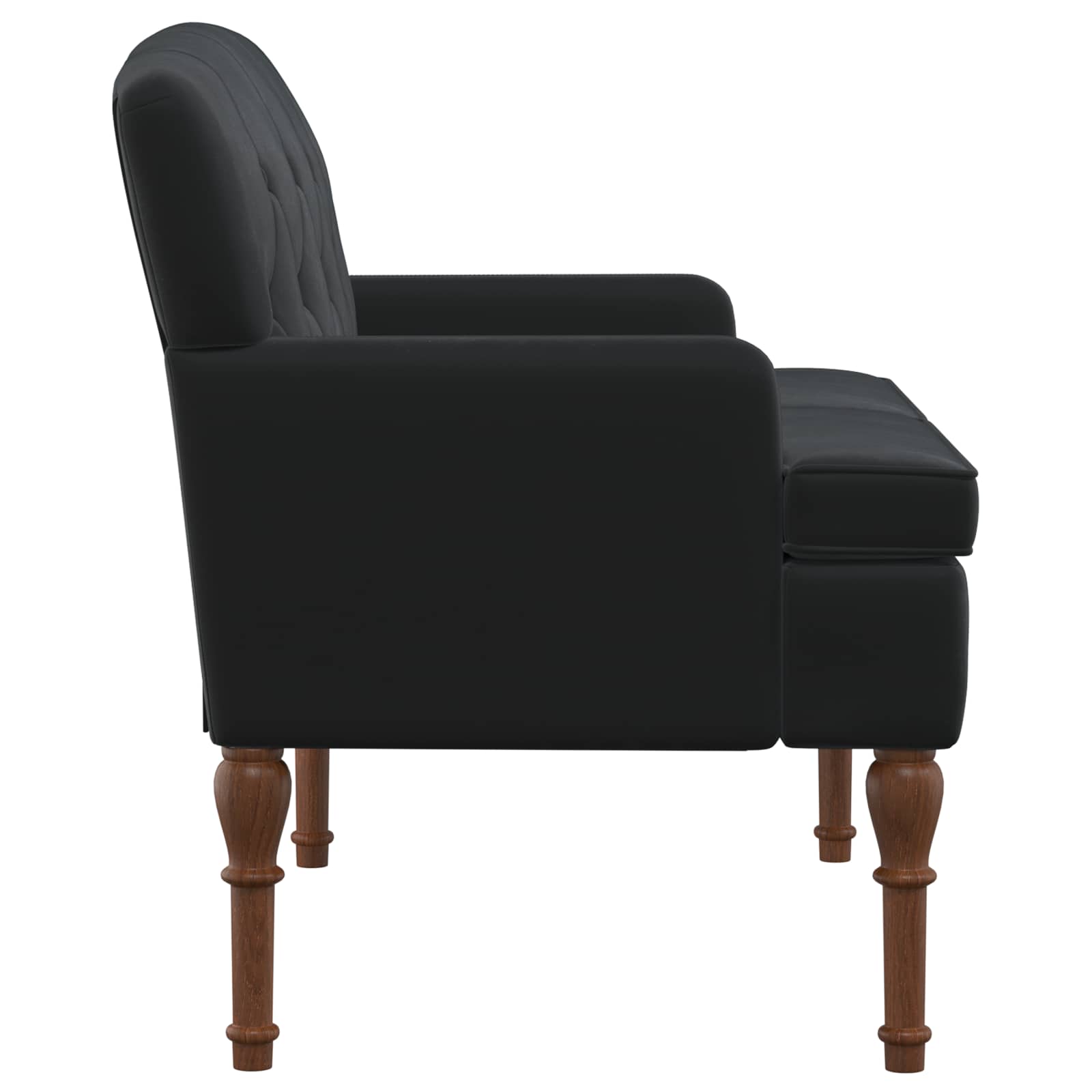 Loveseat with button tufted Black 111 x 65 x 79 cm Velvet