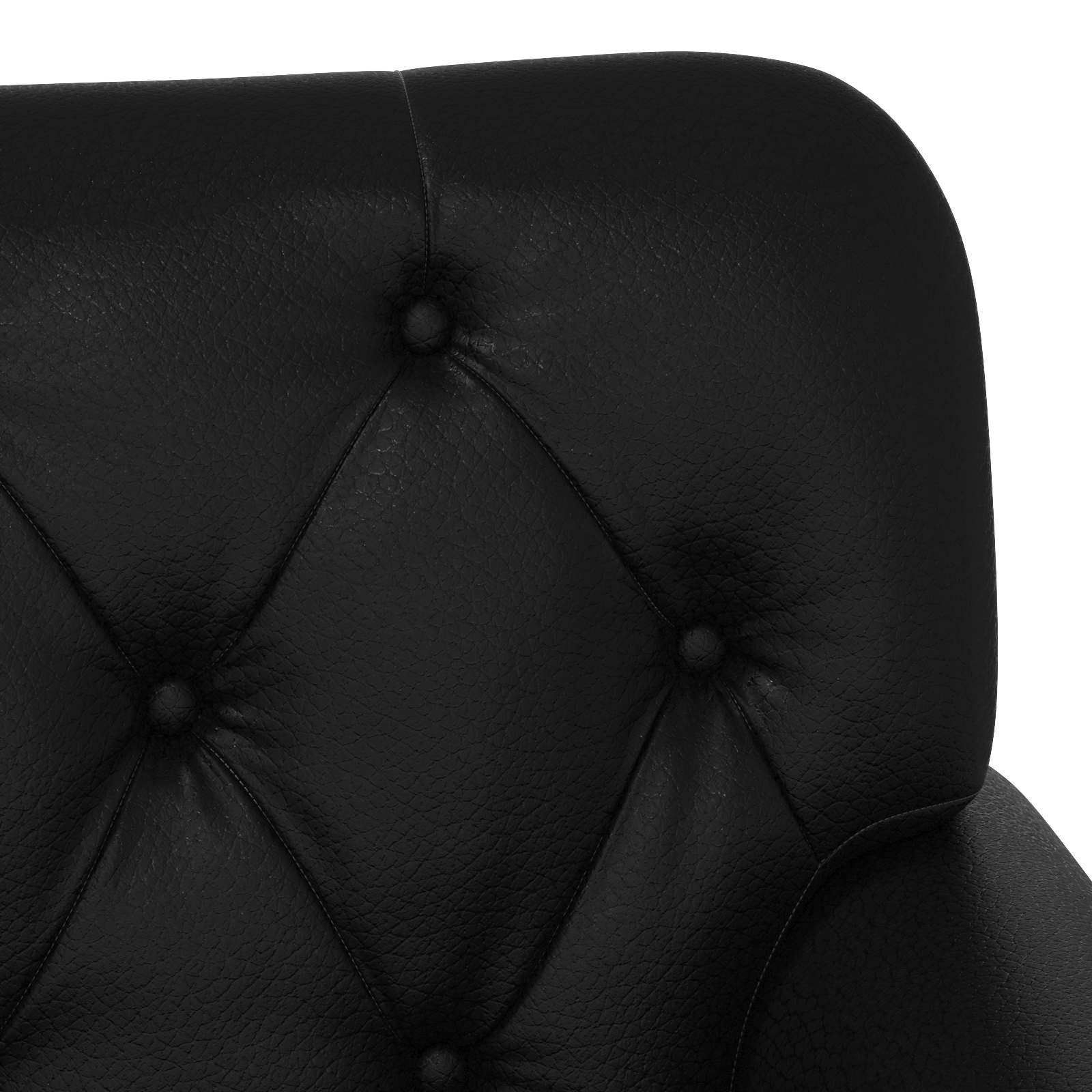 Loveseat with button tufted Black 120 x 65 x 77 cm Faux Leather
