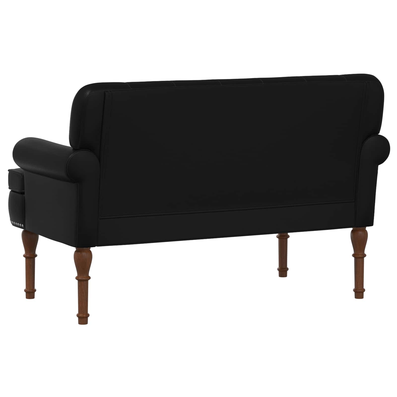 Loveseat with button tufted Black 120 x 65 x 77 cm Faux Leather