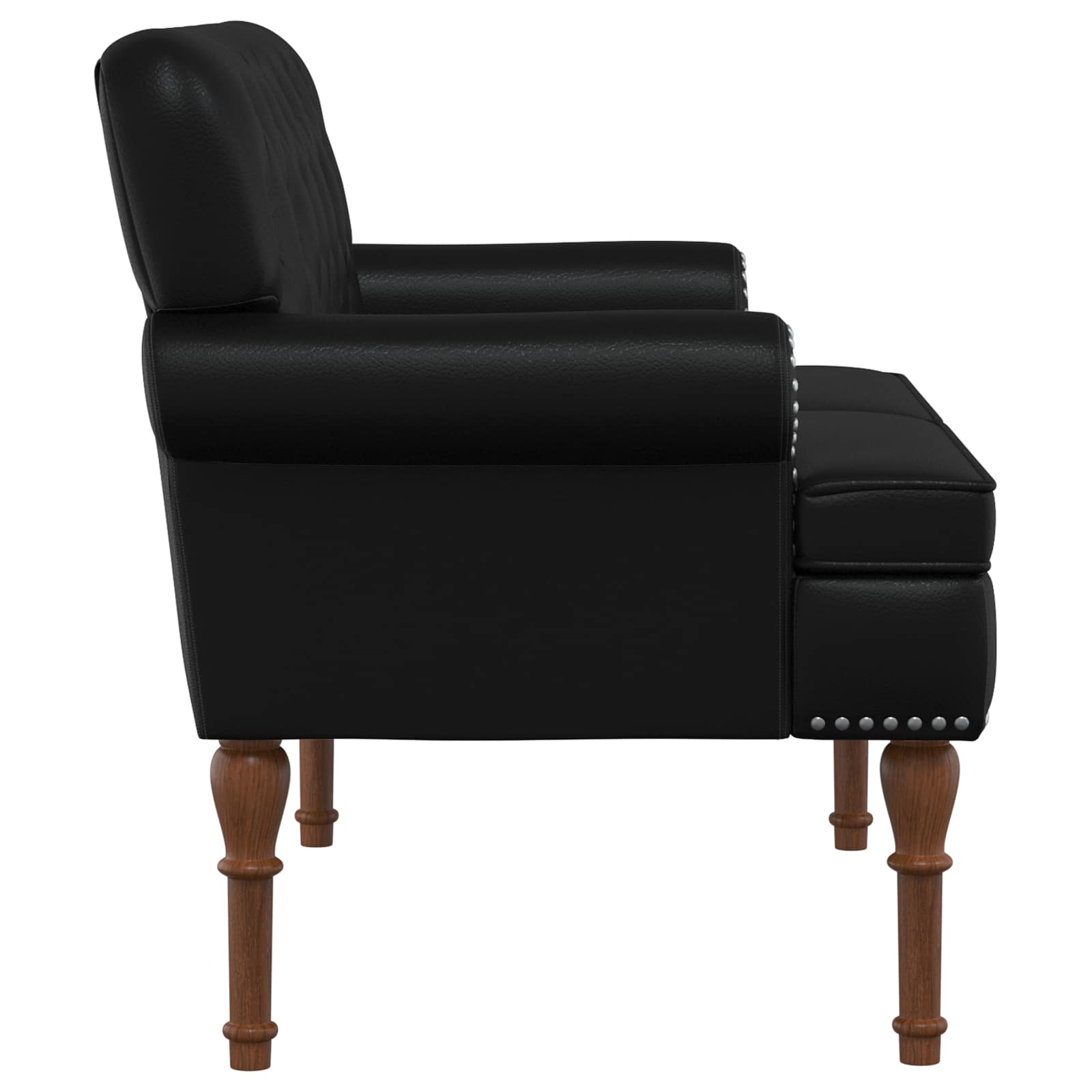 Loveseat with button tufted Black 120 x 65 x 77 cm Faux Leather