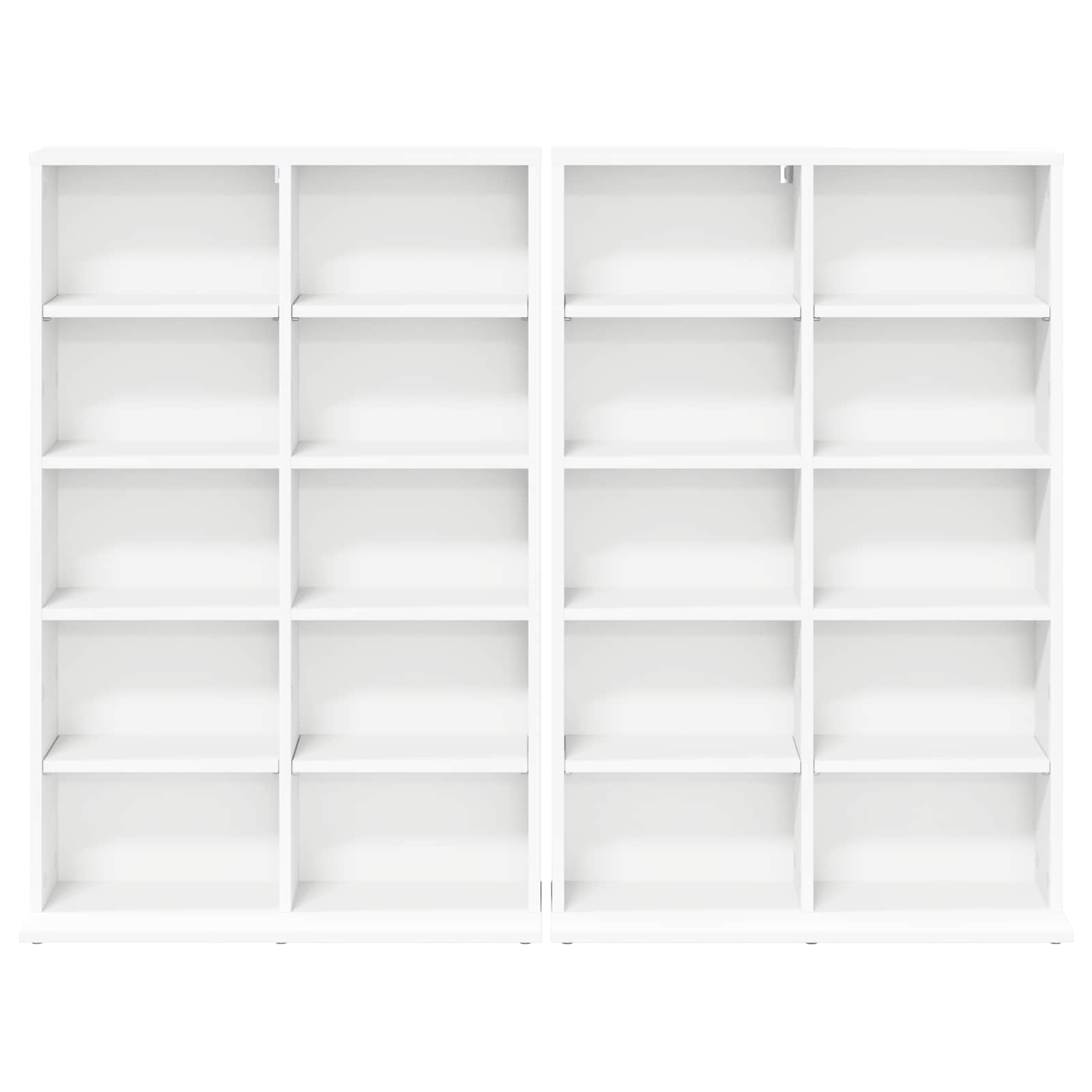 CD Cabinet 2 pcs White 65 x 23.5 x 97.5 cm Engineered Wood