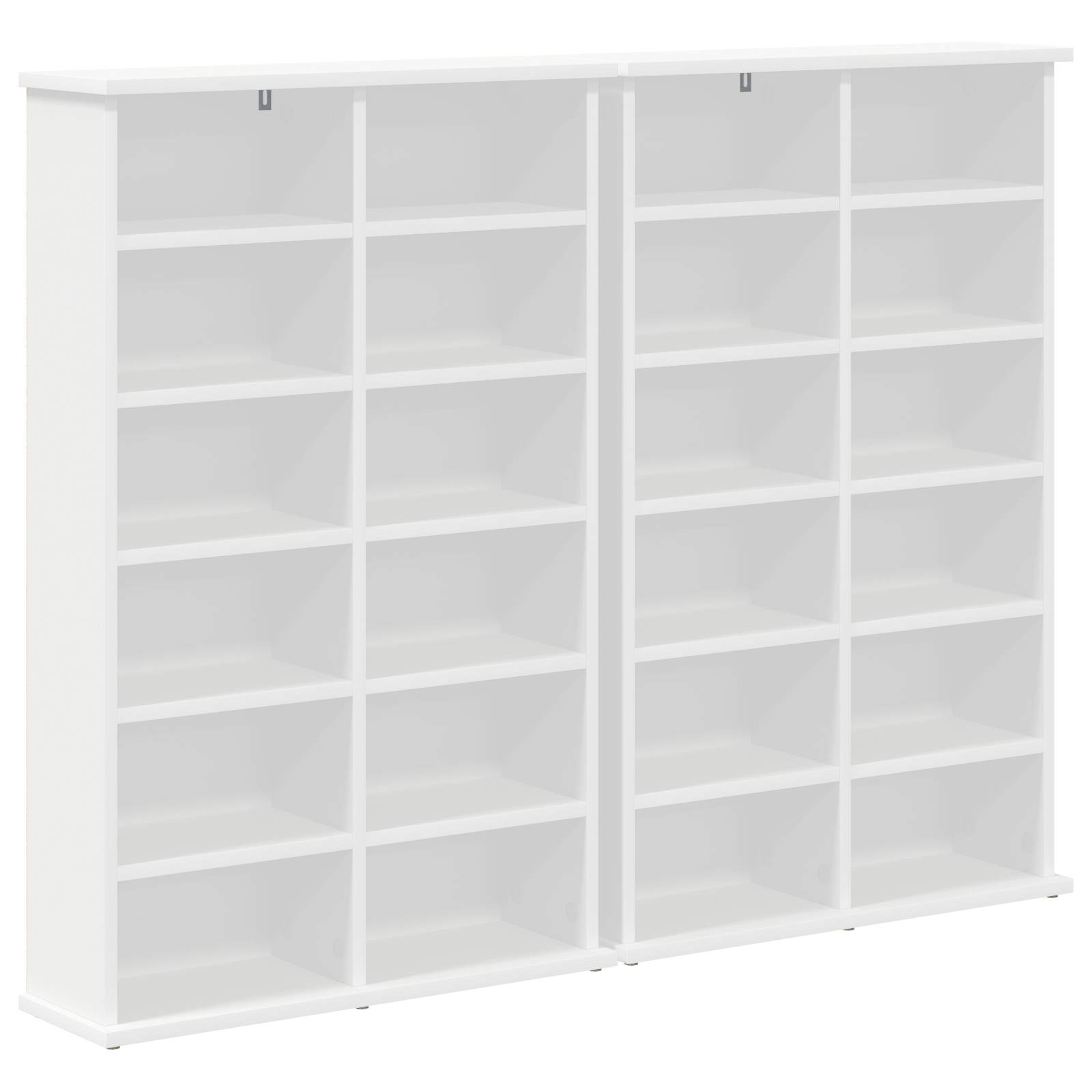 CD Cabinet 2 pcs White 60 x 17 x 92 cm Engineered Wood