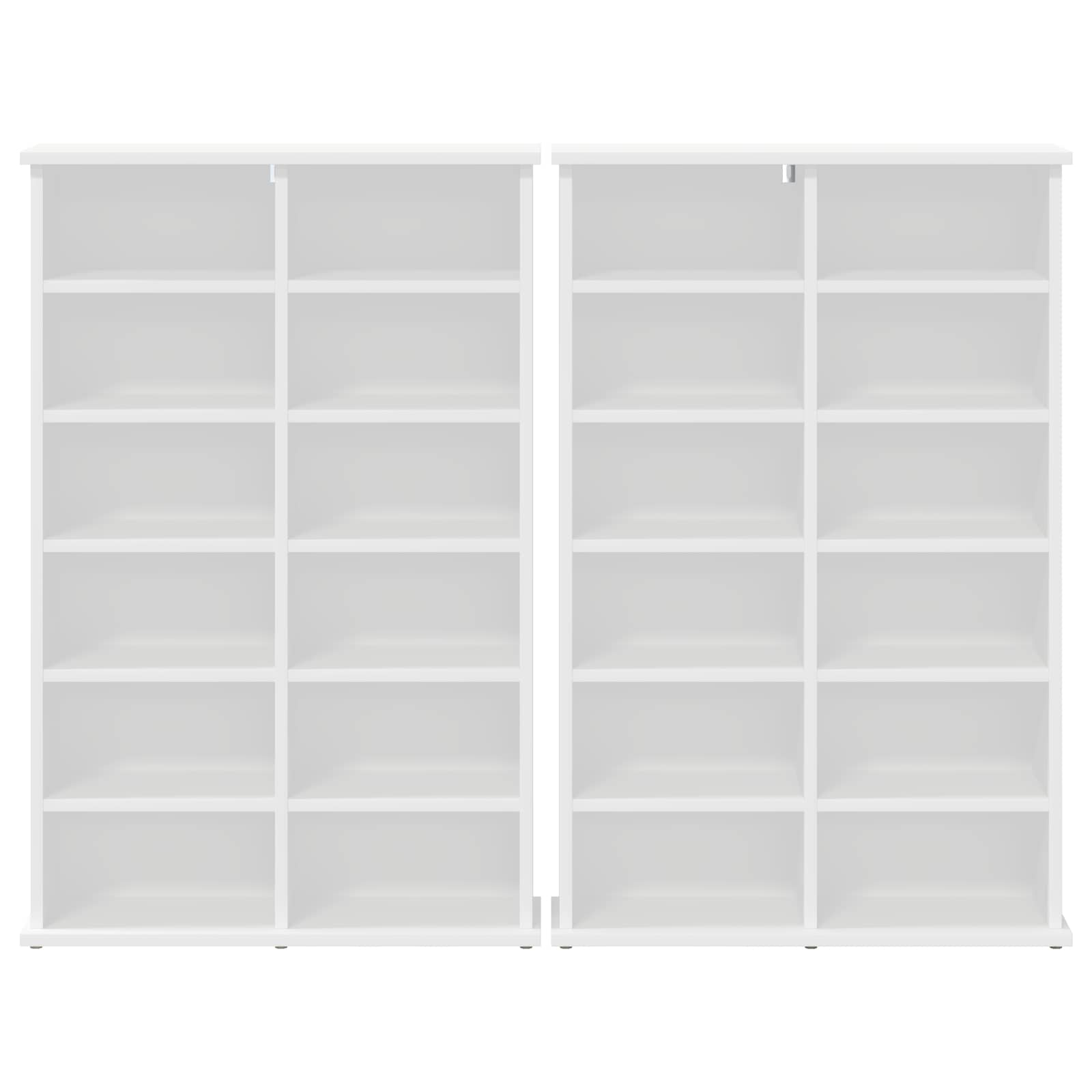 CD Cabinet 2 pcs White 60 x 17 x 92 cm Engineered Wood