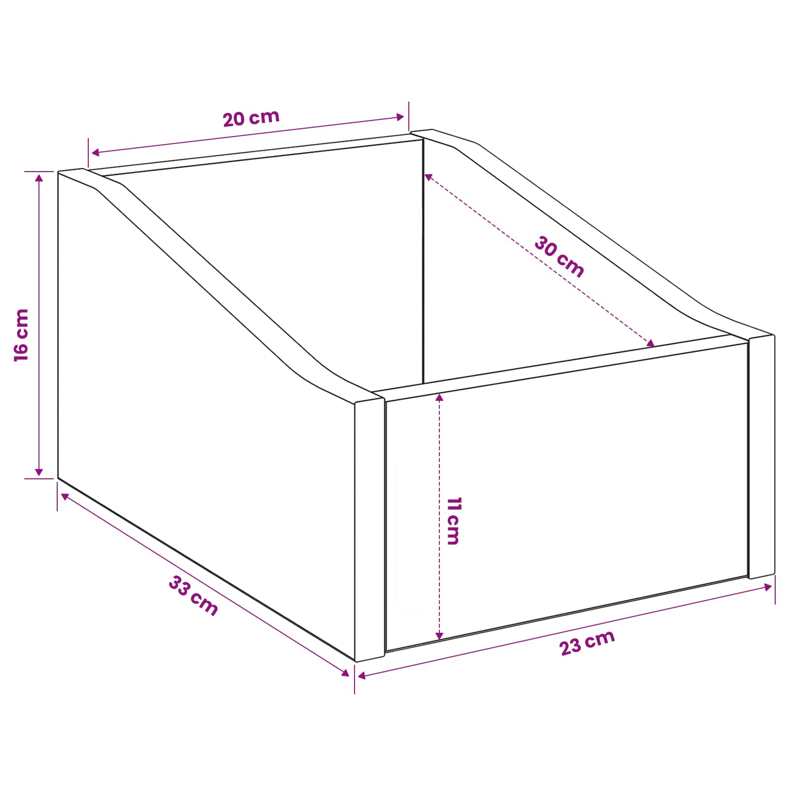 LP Record Box White 23 x 33 x 16 cm Engineered Wood