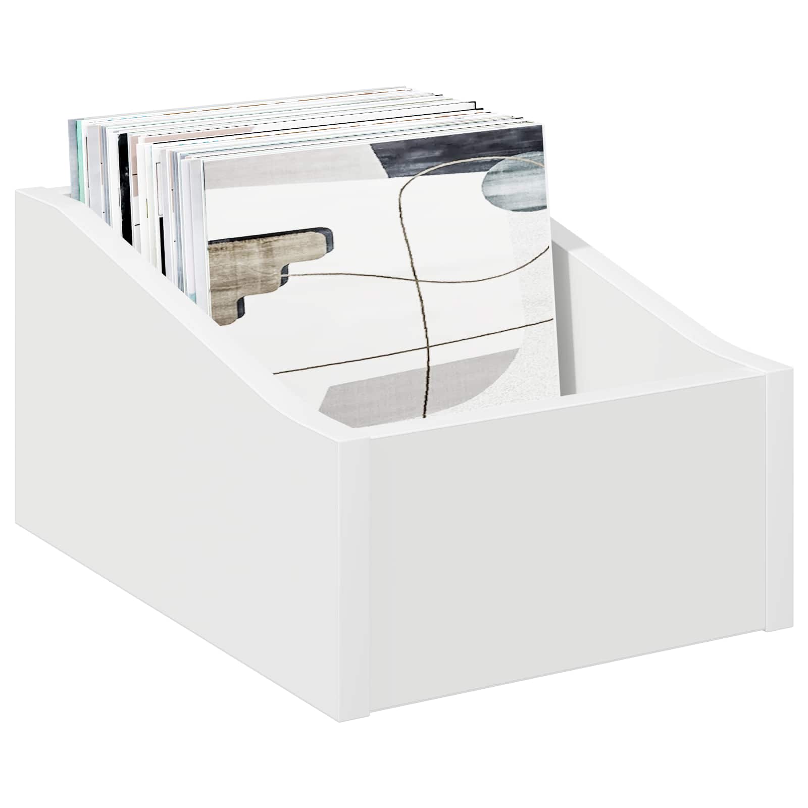 LP Record Box 2 pcs White 23 x 33 x 16 cm Engineered Wood