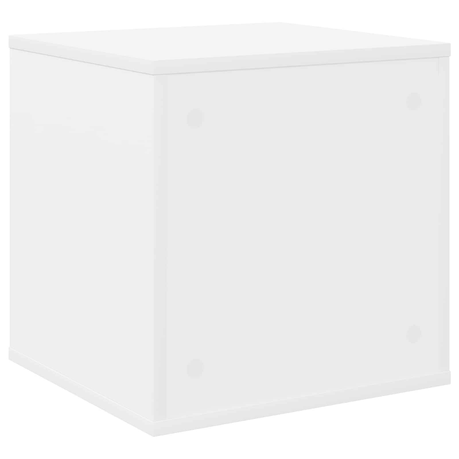 Vinyl Album Box White 37 x 36.5 x 38 cm Engineered Wood