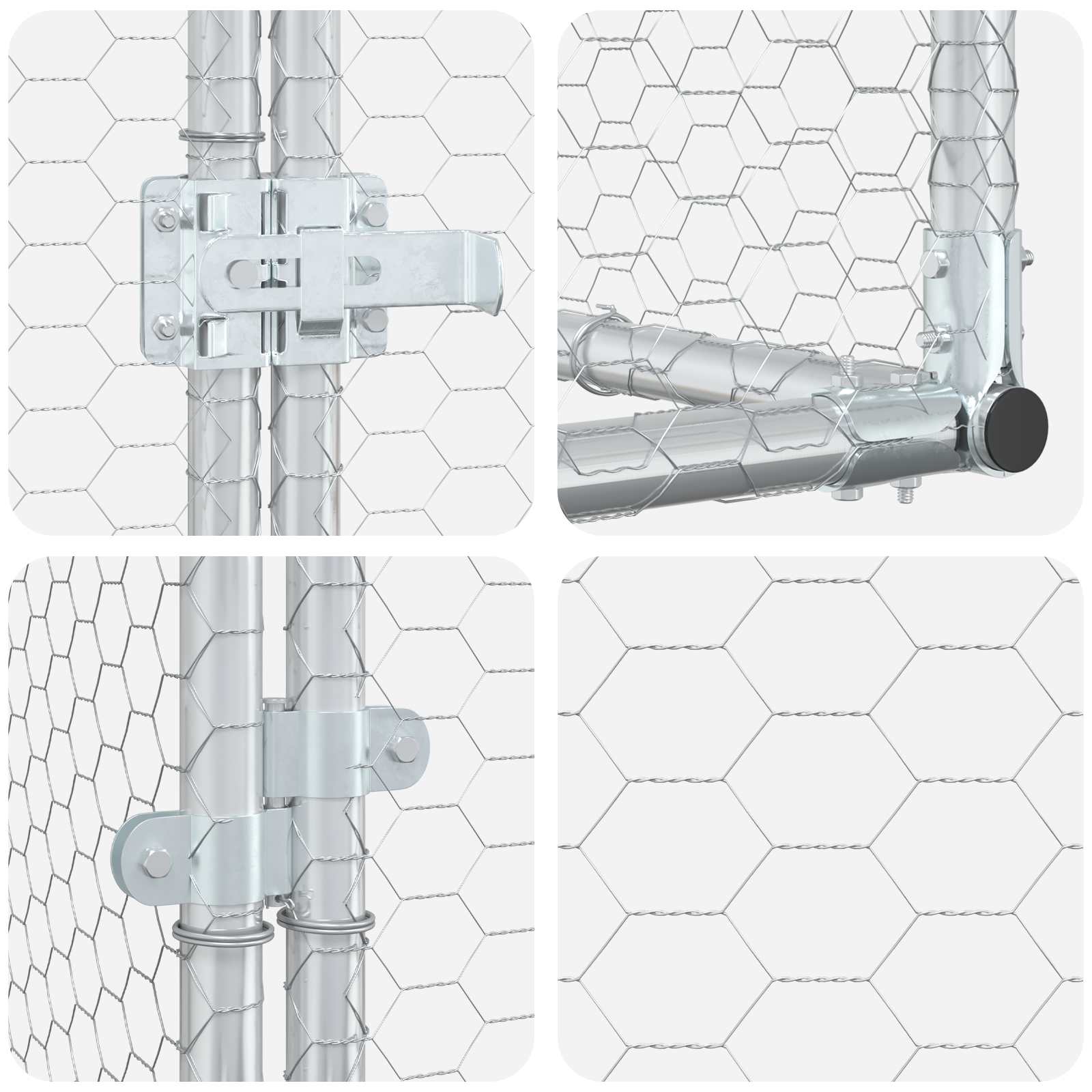 Chicken Yard Silver 500 x 100 x 100 cm Galvanised Steel