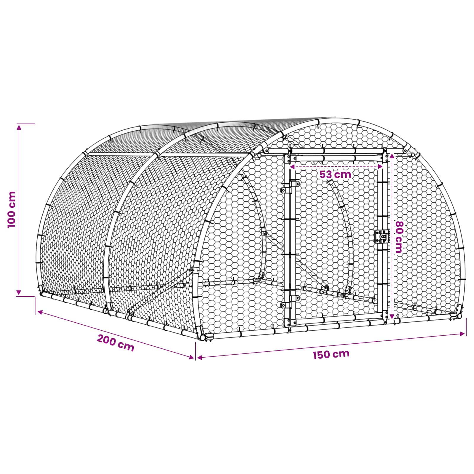 Chicken Coop Silver 200 x 150 x 100 cm Galvanised Steel