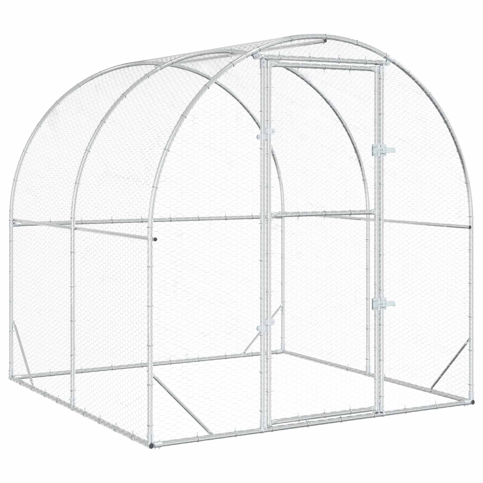 Chicken Coop Silver 200 x 200 x 200 cm Galvanised Steel