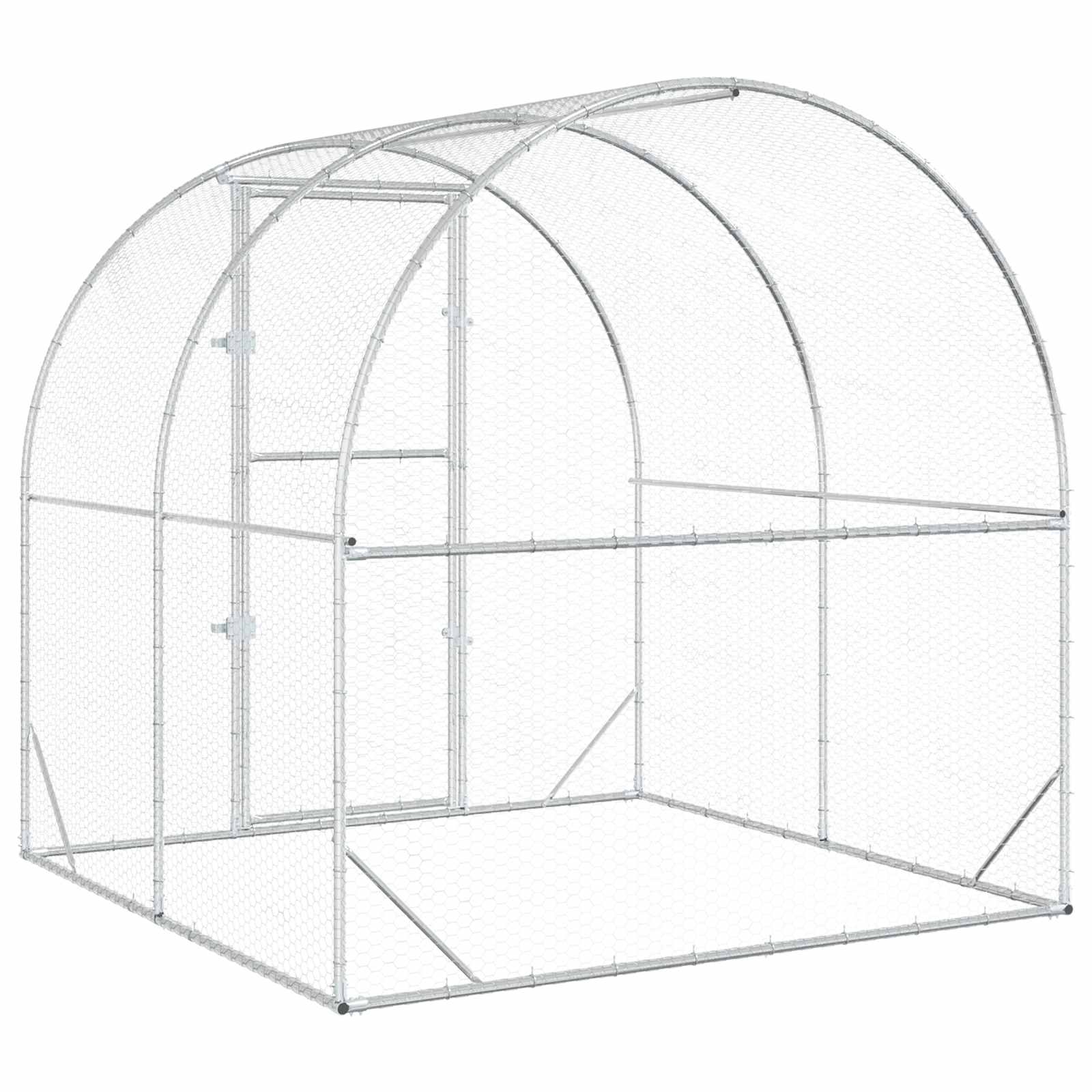Chicken Coop Silver 200 x 200 x 200 cm Galvanised Steel