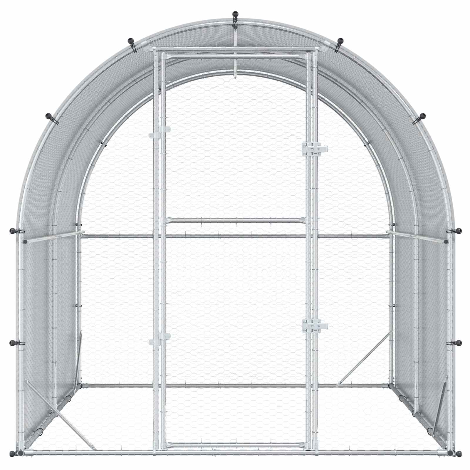 Chicken Coop Silver 200 x 200 x 200 cm Galvanised Steel