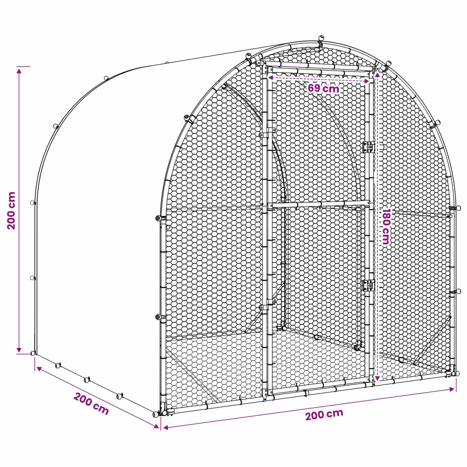 Chicken Coop Silver 200 x 200 x 200 cm Galvanised Steel