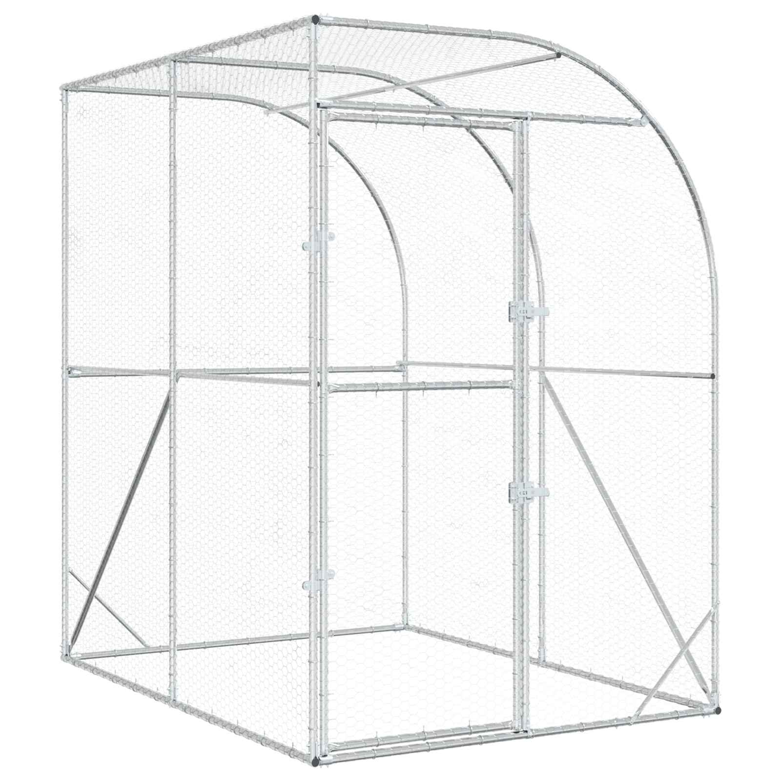 Chicken Coop Silver 200 x 200 x 215 cm Galvanised Steel