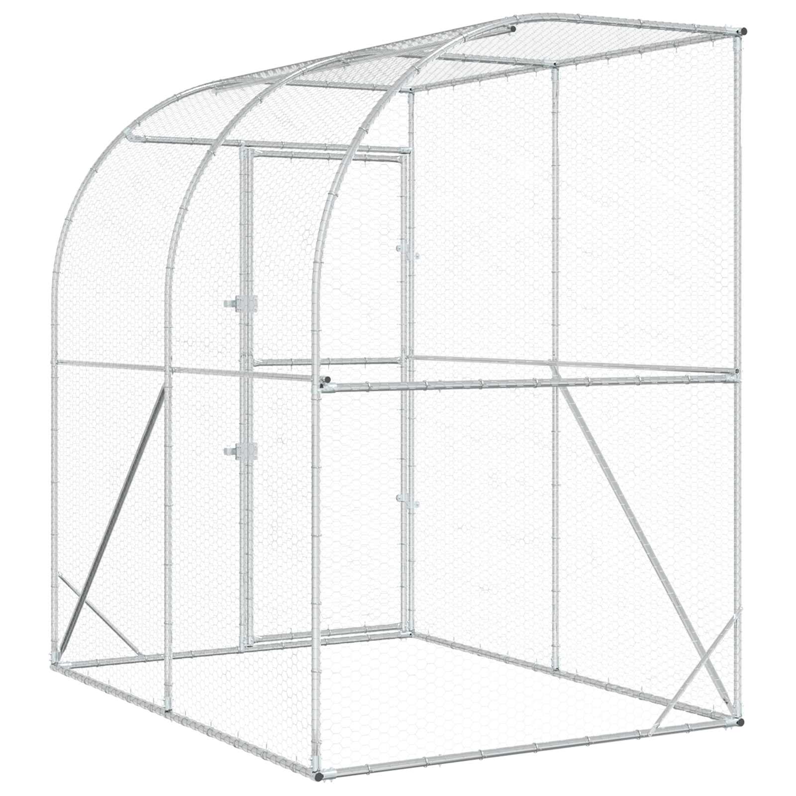 Chicken Coop Silver 200 x 200 x 215 cm Galvanised Steel