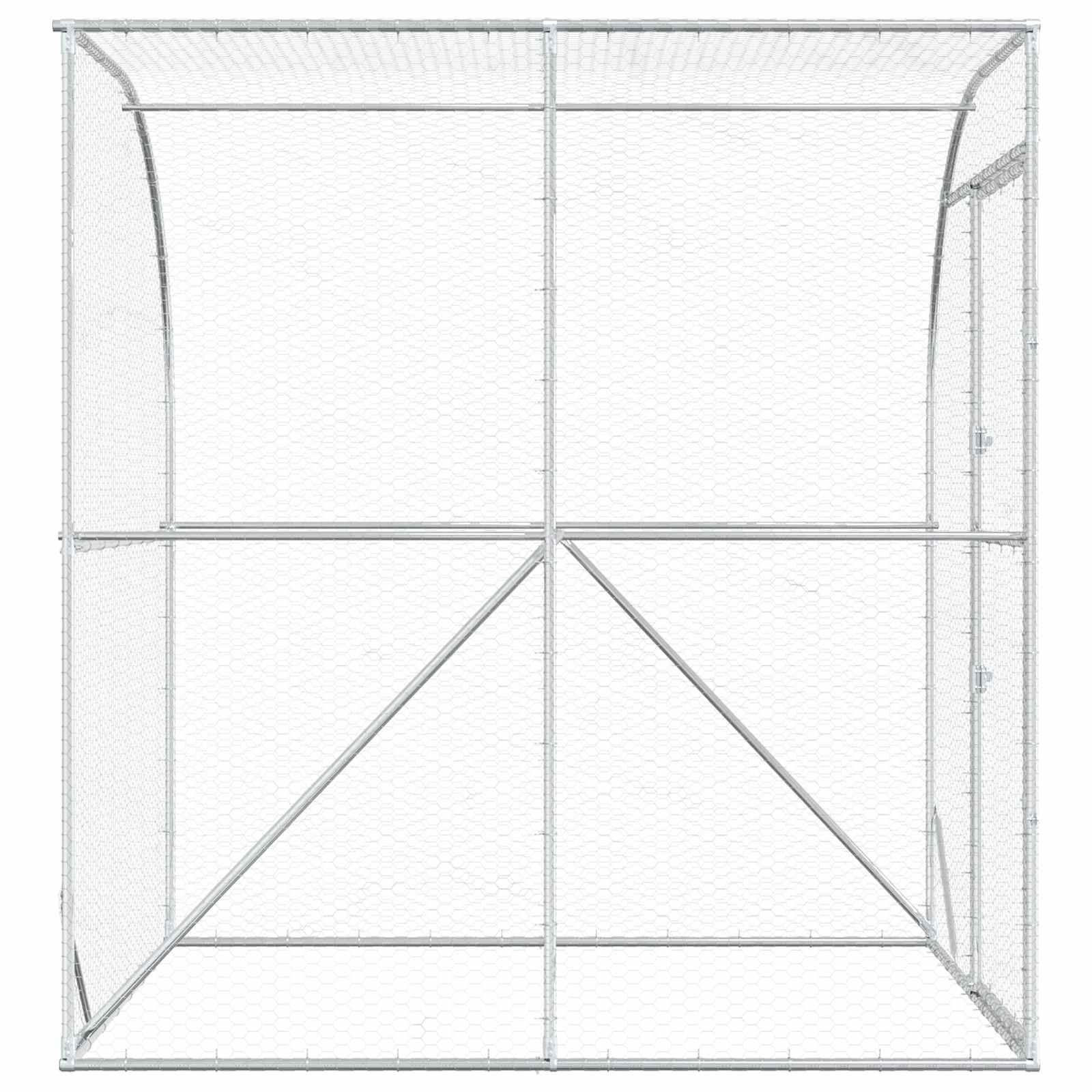 Chicken Coop Silver 200 x 200 x 215 cm Galvanised Steel