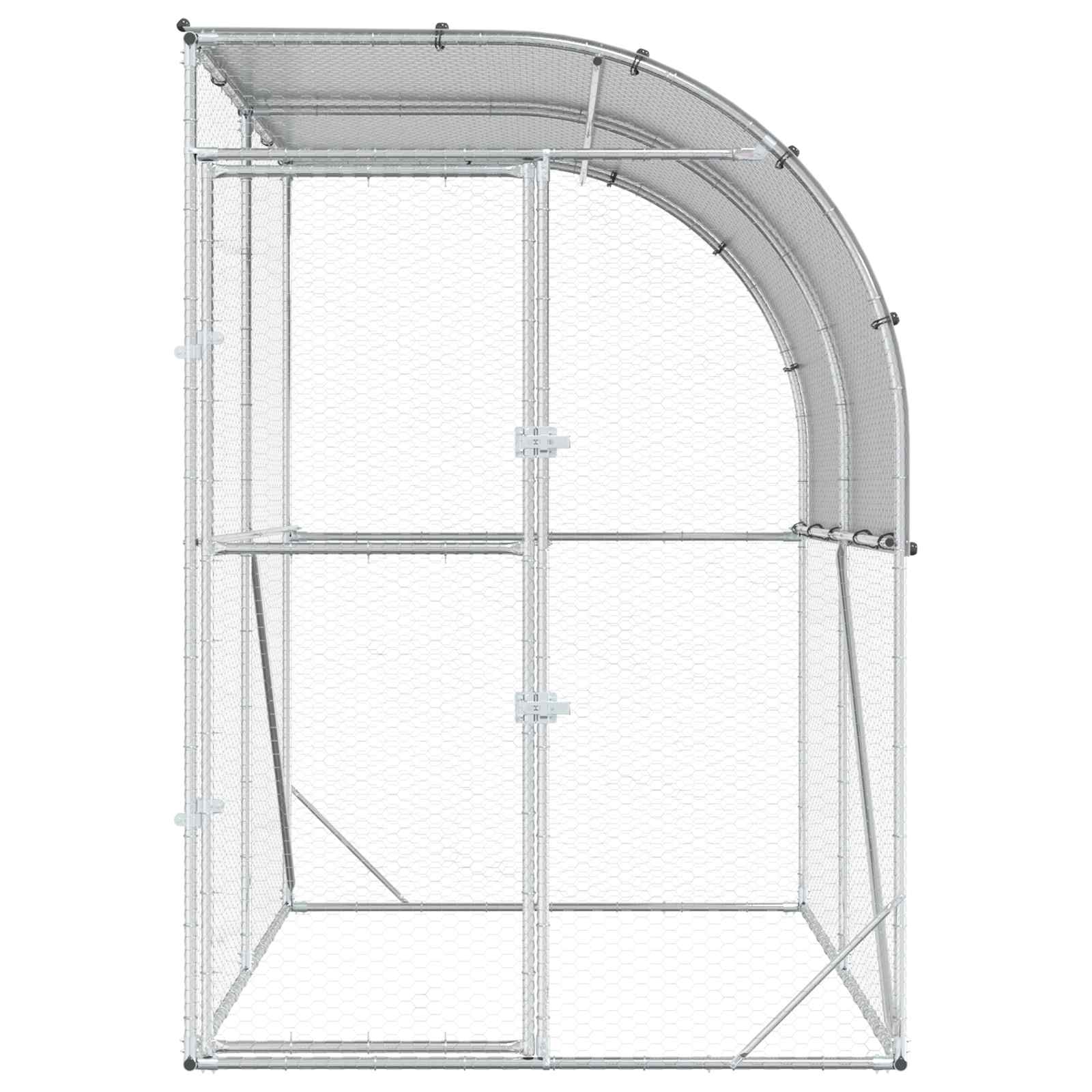 Chicken Coop Silver 200 x 200 x 215 cm Galvanised Steel